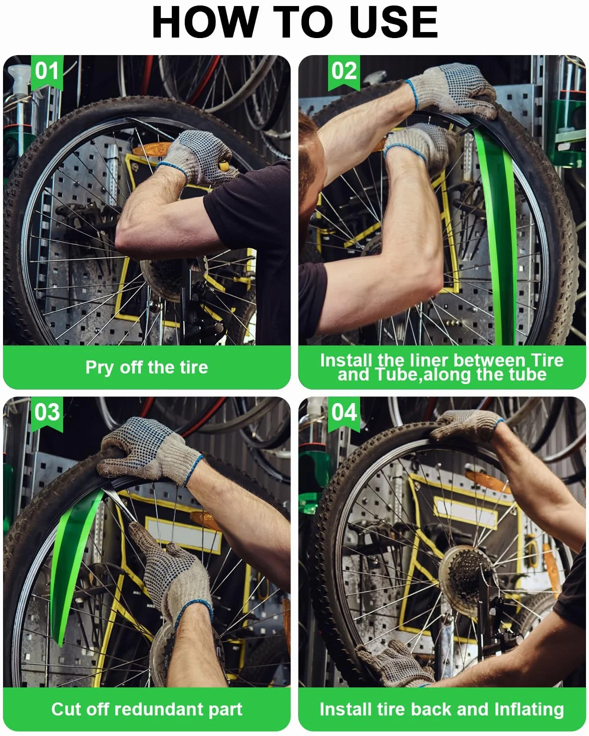 Rivestimento per pneumatico di Fat Bike, protezione piatta compatibile con pneumatici da 20"/24"/26"/27,5/29"