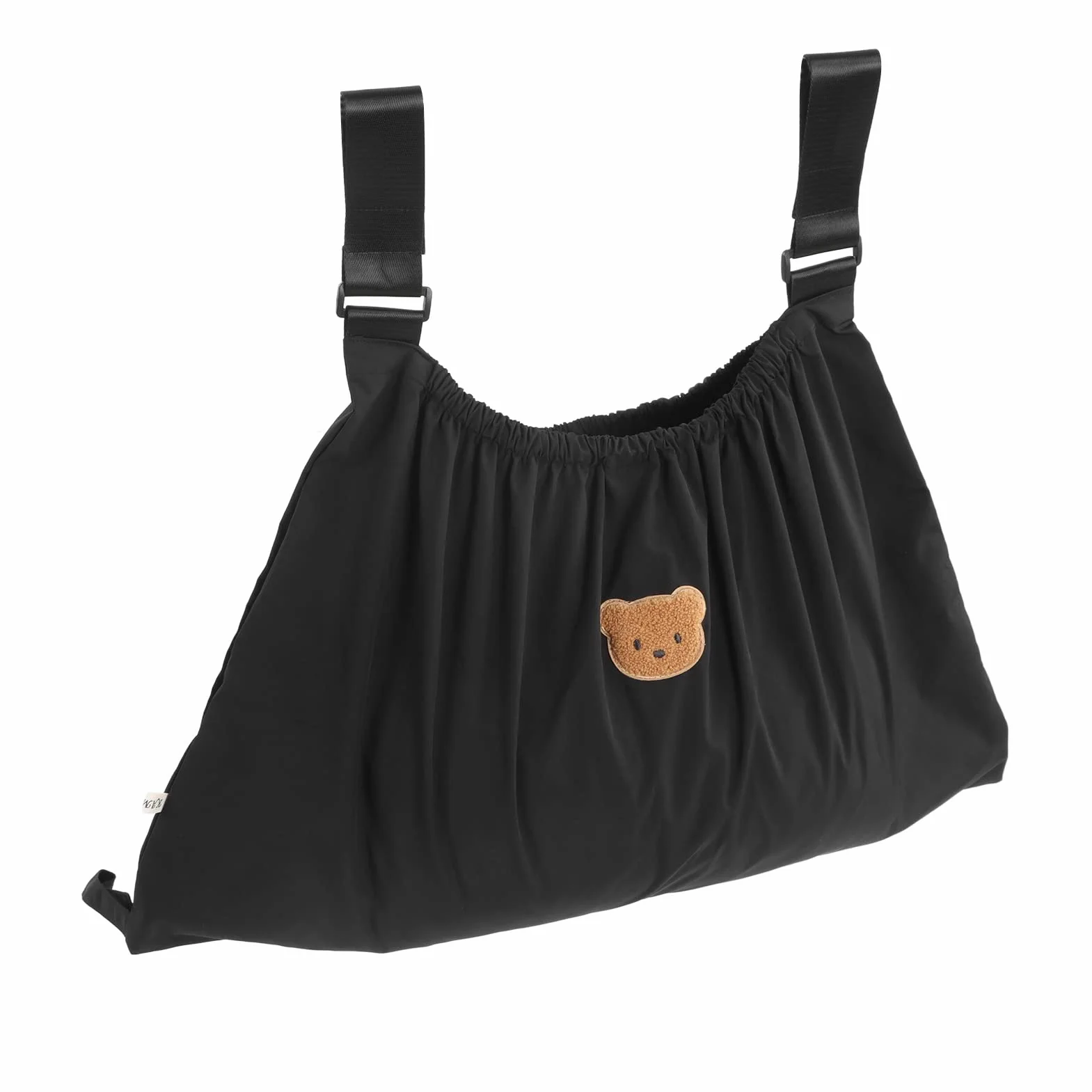 Borsa per Passeggino Impermeabile Resistente Allo Strappo Simpatico Organizer per Passeggino con Motivo a Orso Riutilizzabile per Caricabatterie per Cellulare (Nero)