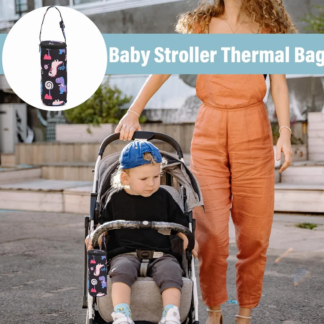 Borsa Isolante per Biberon, Borsa da Viaggio Portatile per il Latte Materno, porta biberon termico appendibile, Borsa termica da appendere con Strato Isolante, per Passeggini da Viaggio