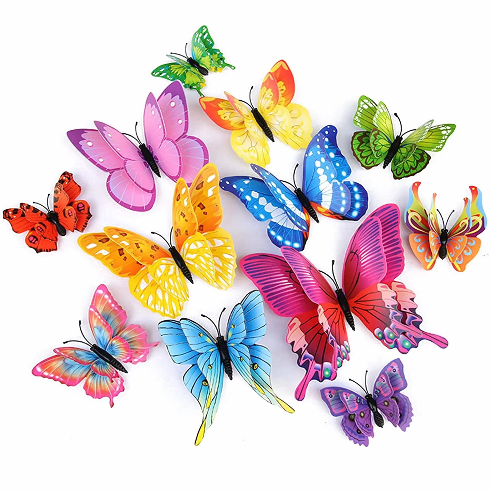24 pezzi decorazione da parete con farfalle 3D con magneti, adesivi a farfalla, decorazione per feste, camera da letto, cameretta dei bambini, matrimonio e altro ancora