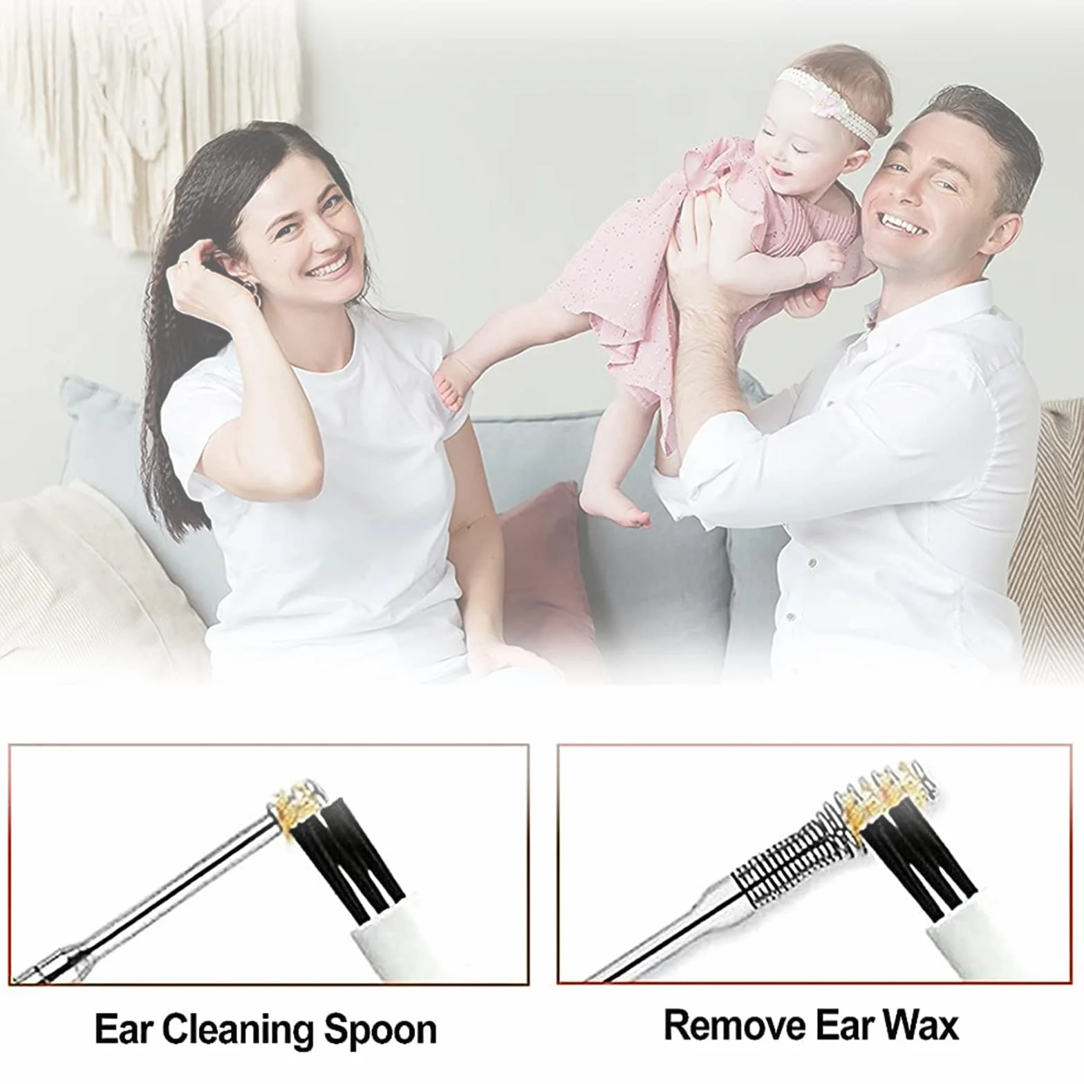 Pulisci Orecchie, [7 Pezzi] Kit di Rimozione del Cerume, Strumenti per Pulizia dell’Orecchio in Acciaio Inox, con Custodia Portatile in PU, per Adulti e Bambini Pulizia Dellorecchio