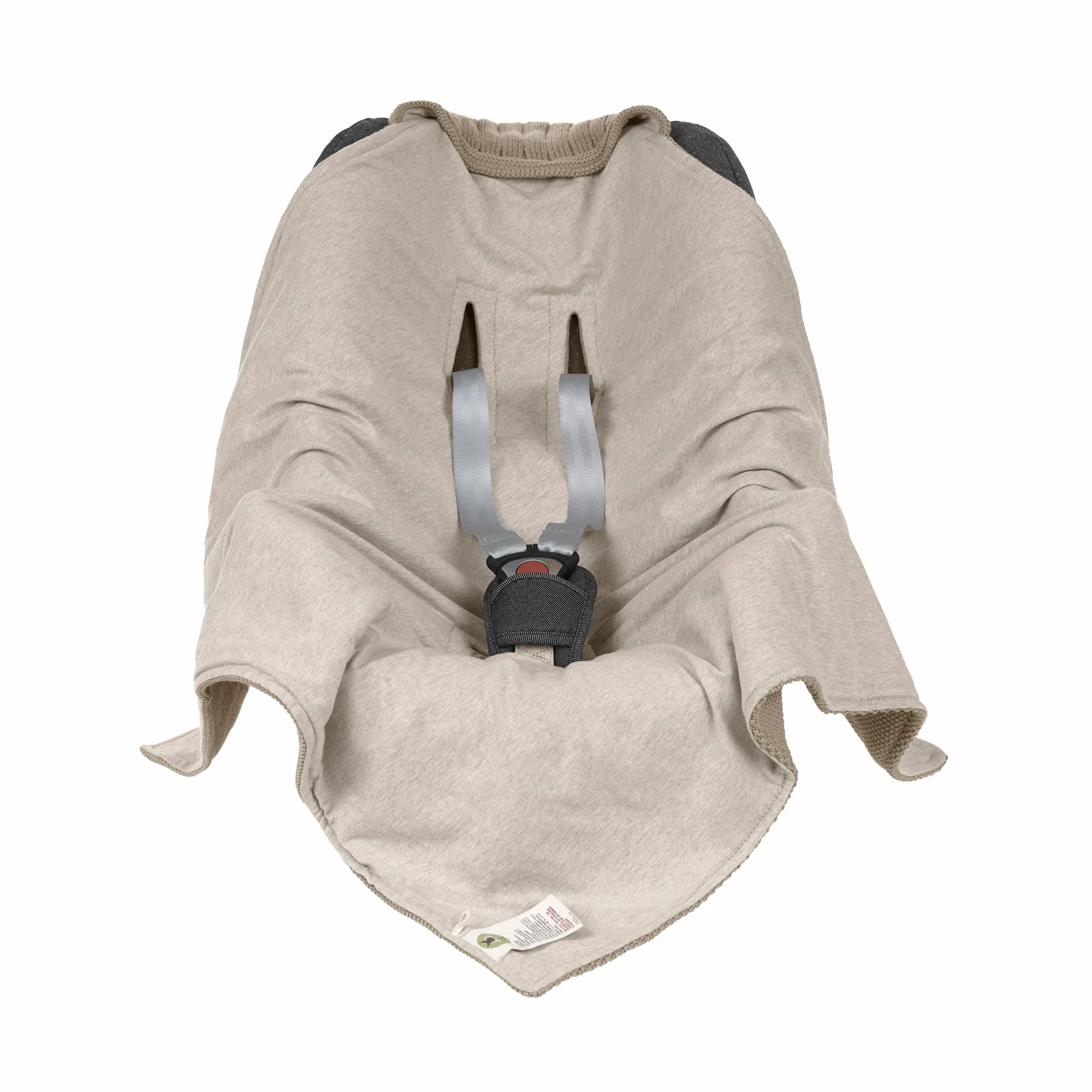 LÄSSIG Coperta a maglia per seggiolino auto 100% cotone organico GOTS taupe
