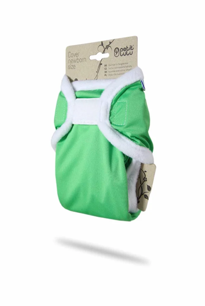 Cover Petit Lulu | Taglia neonato | Hook & Loop | Pannolini lavabili | | Pannolino di stoffa | Prodotto in Europa (Green)