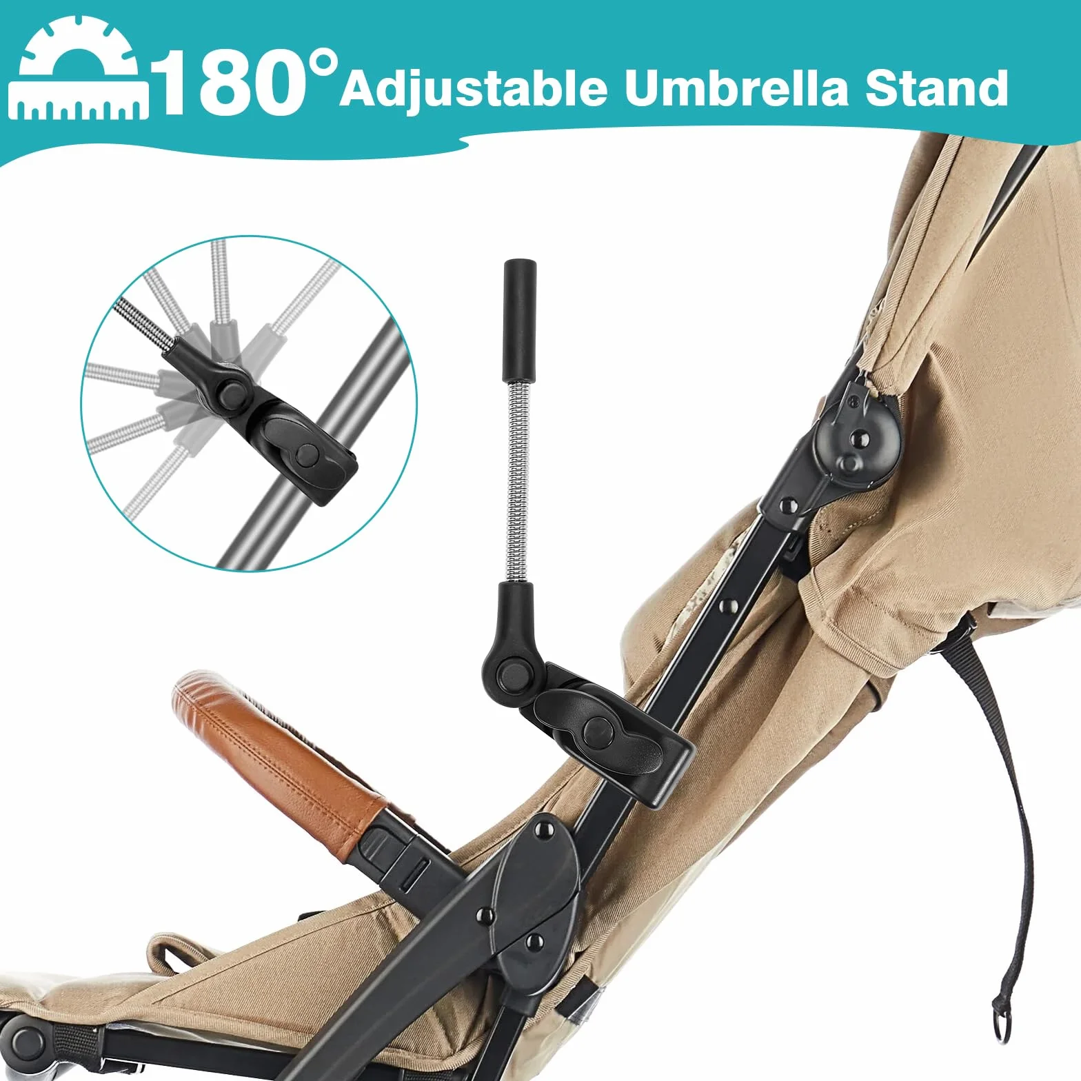 Ombrellino Passeggino Universale, Ombrellone per Passeggino, 50+ UV per Bambini e Neonati Protezione solare, Parasole Universale per carrozzina, 71 cm Diametro