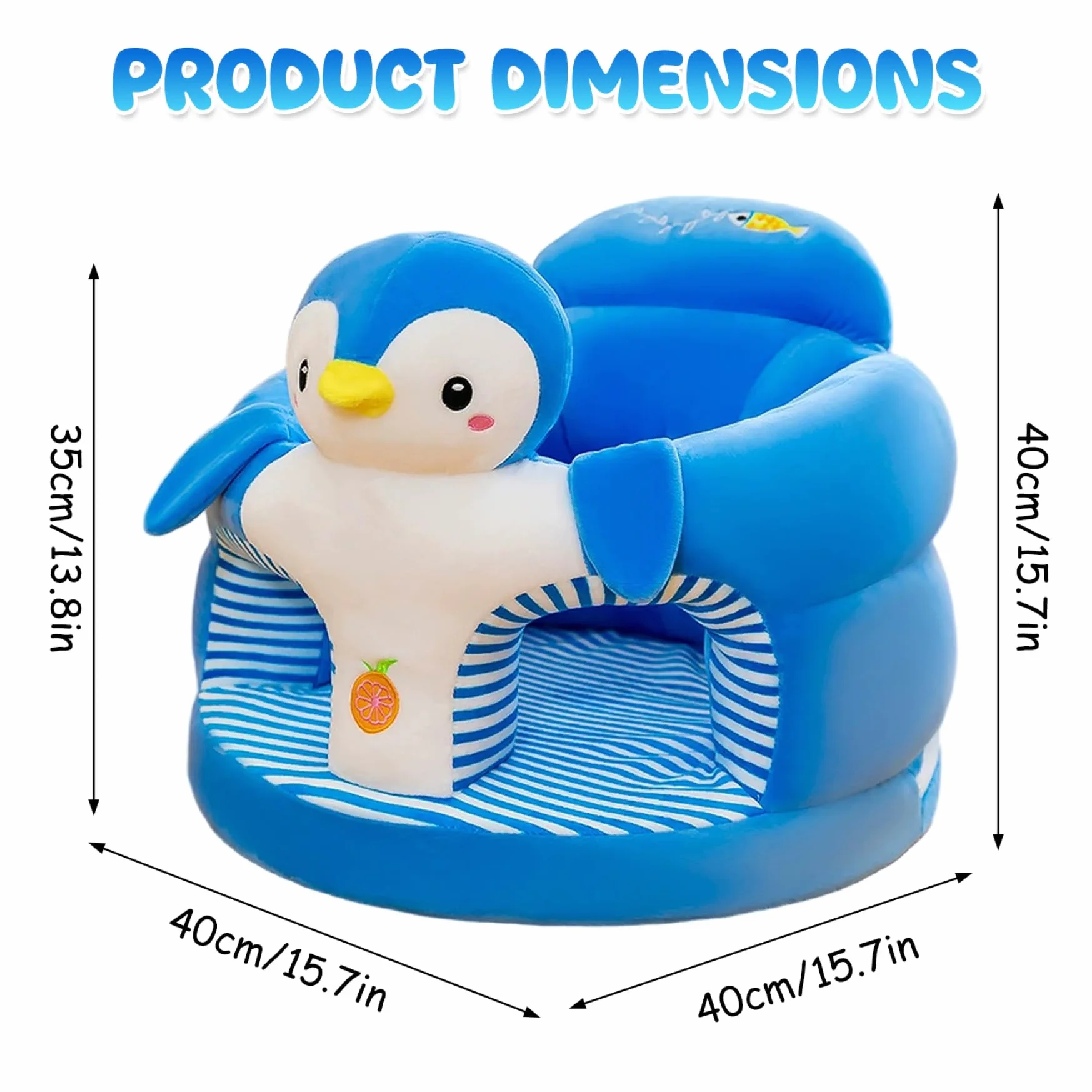 Baby Sit Me Up Seggiolino Pinguino Cartoon Supporto per Baby Sitting per Neonati 0-36 Mesi Sedia Morbida per Camera da Letto, Soggiorno, Asilo Nido, Appartamento - Supporto per Seduta