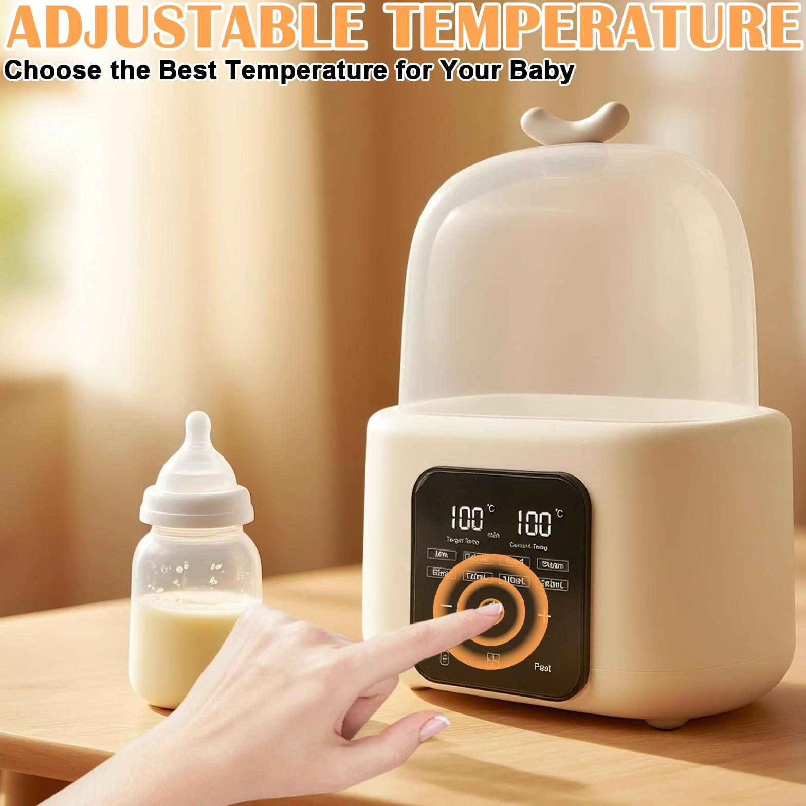 Scaldabiberon 6 in 1, sterilizzatore per biberon, scaldabiberon con spazzola per bottiglie/clip, doppio bicchiere scalda biberon con sterilizzatore, controllo della temperatura, per riscaldare e