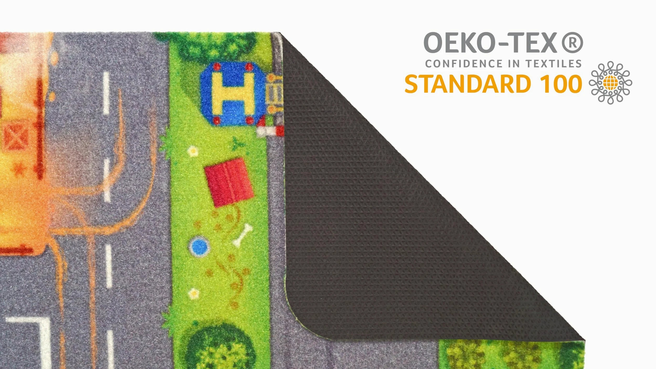 HuggyPlay tappeto da gioco city città tappeto per bambini 90 x 150 cm
