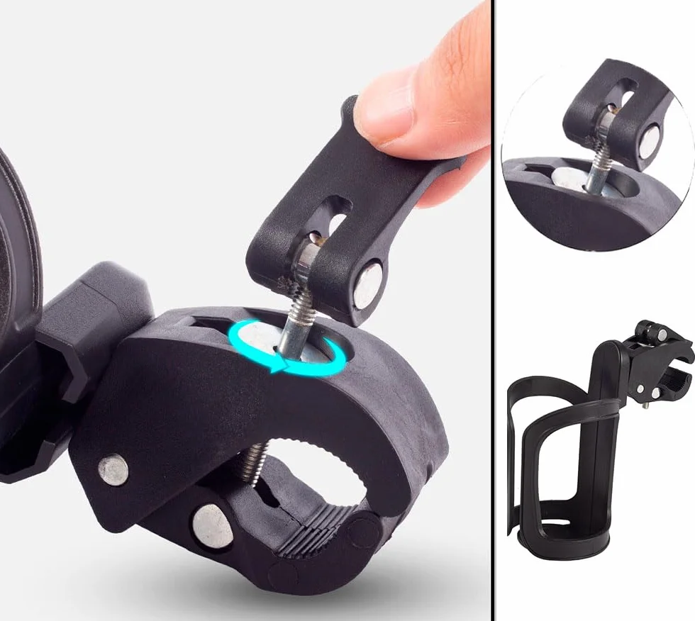 portabottiglie per passeggini, rotazione di 360 gradi per biberon, porta caffè, portabottiglie per biciclette, mountain bike, passeggini e sedie a rotelle