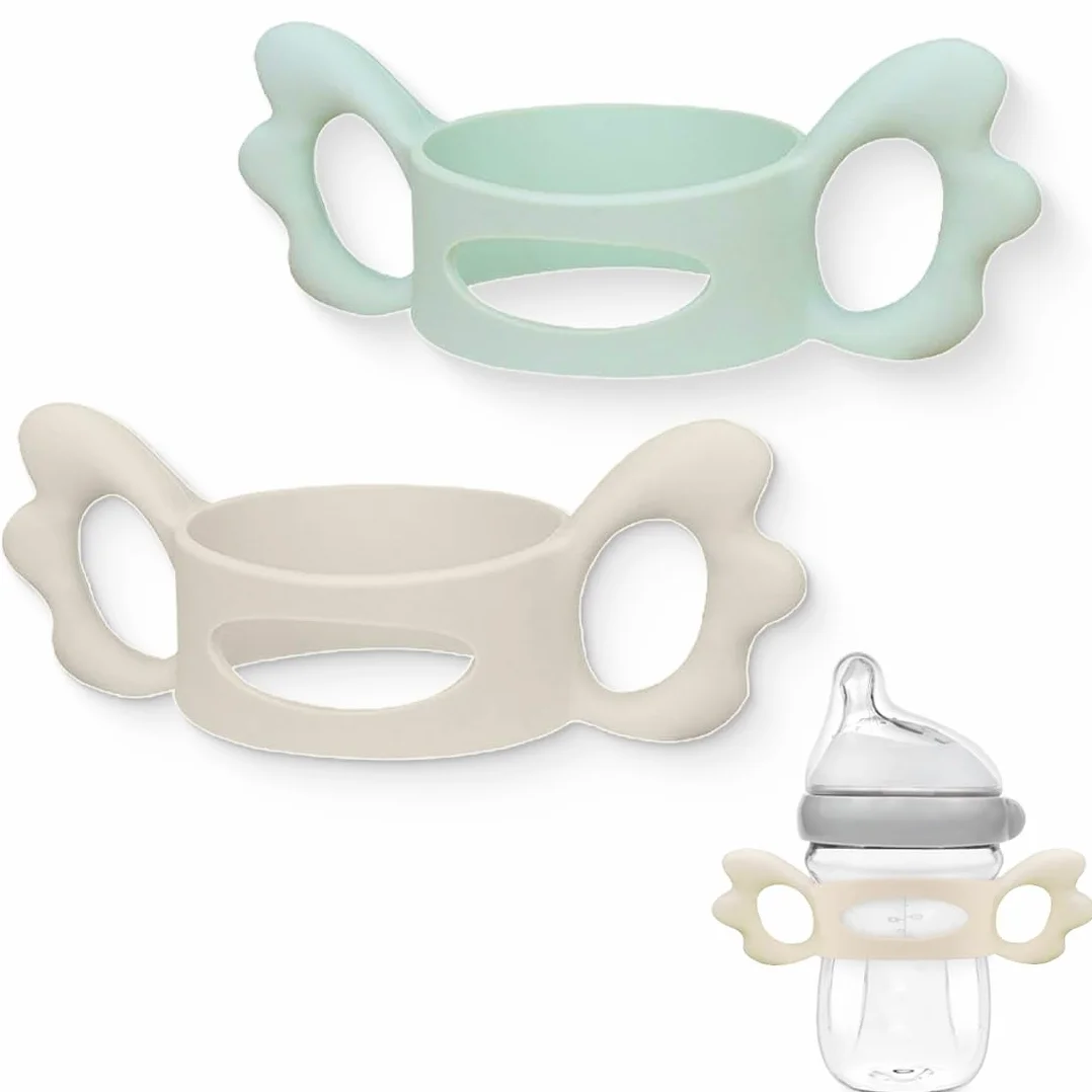 2 Manico Per Biberon Silicone, Manici per Biberon Impugnatura per Biberon, Maniglia per Biberon in Silicone, Facile Installazione Manici Per Biberon, Hold My Bottle