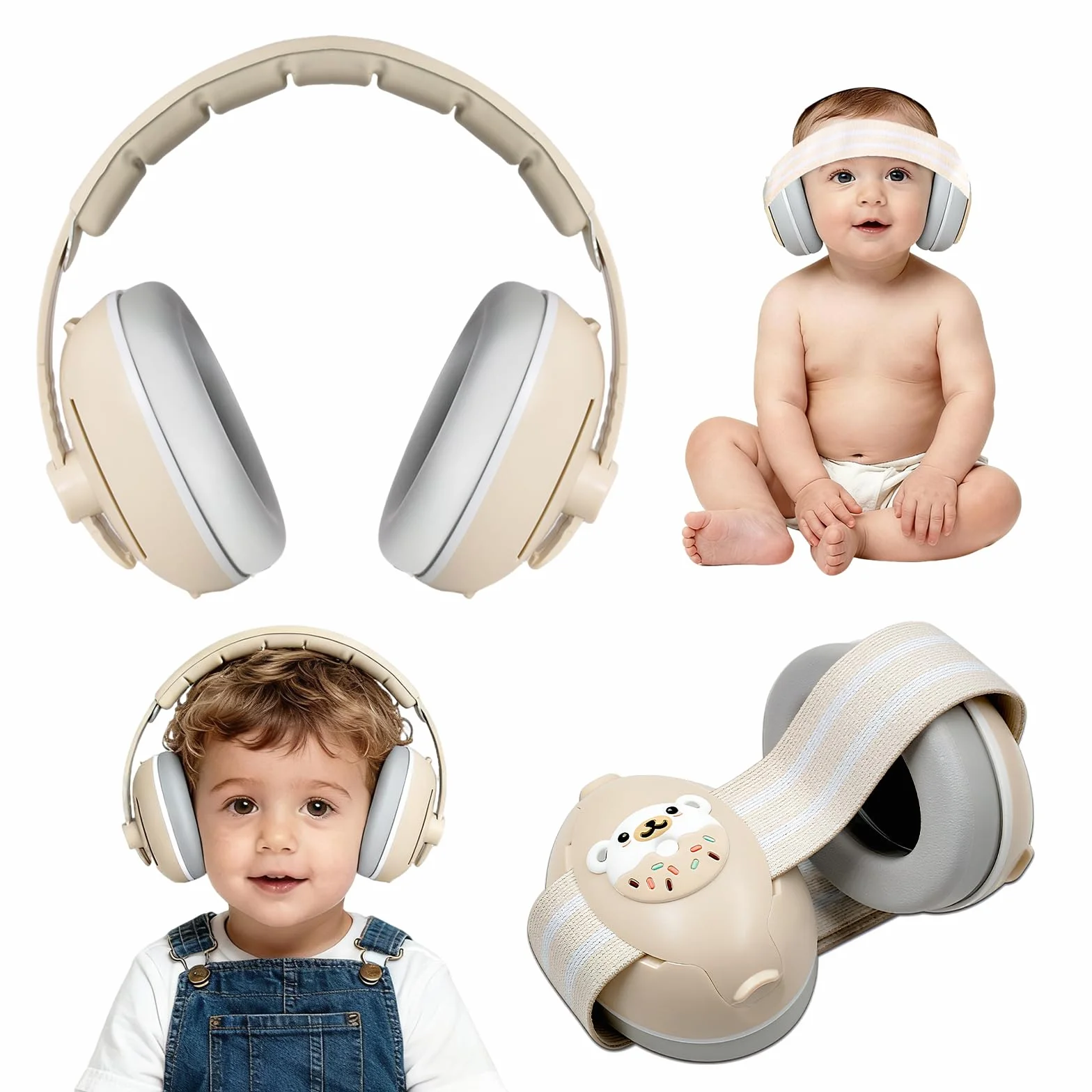 2 In 1 Cuffie Neonato Antirumore, Regolabile Cuffie Aereo Neonato, Protettori Acustici per Neonati, Ideale per Udito Ideale per Dormire, Voli, Eventi Leggere Comode E Facili Da Trasportare