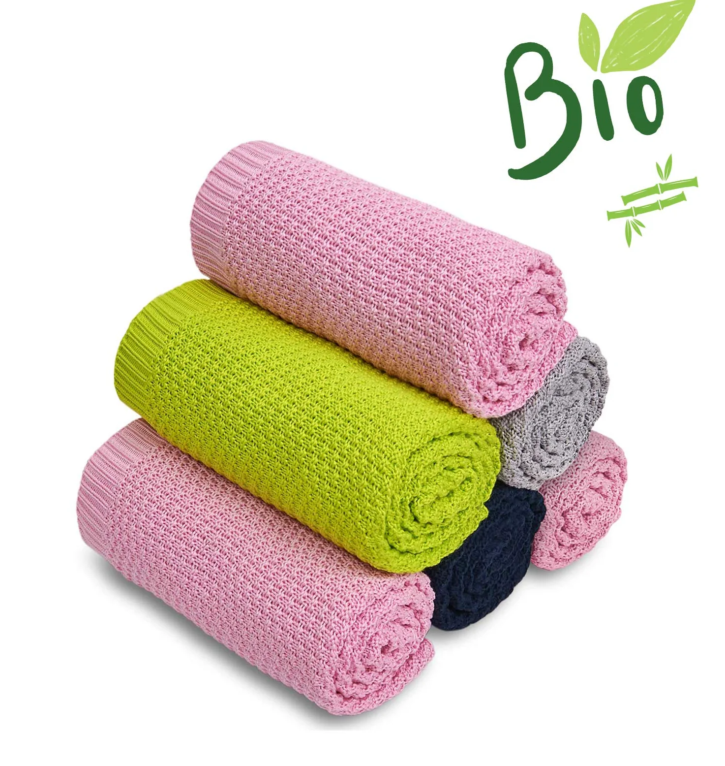 Bellochi Premium Copertina per Neonato - 100% Bamboo - Coperta Estiva Neonato Morbida per una Ragazza o un Ragazzo - Comodo Arioso Fatto a Mano - 100x80 cm - Freshwind