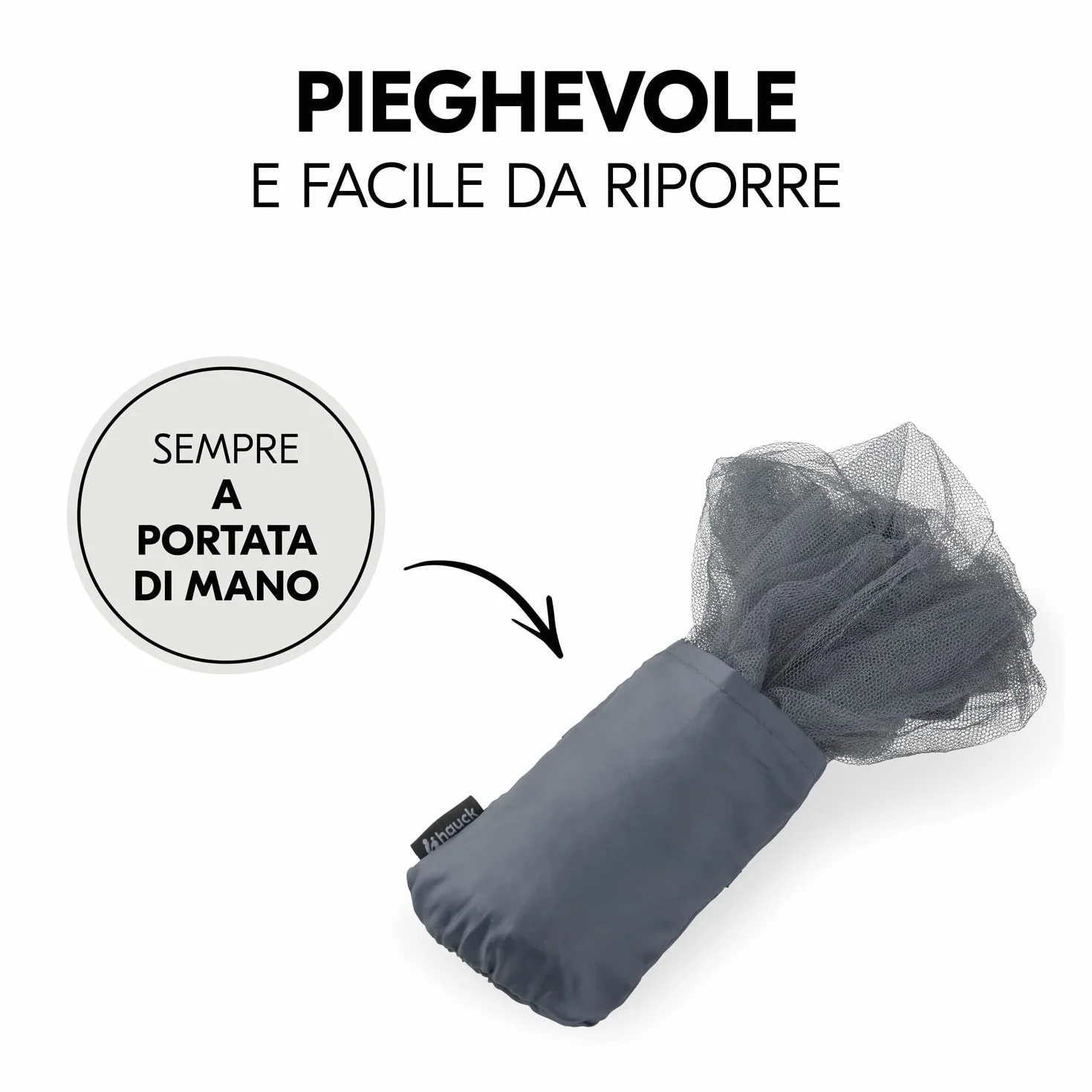 hauck Zanzariera Universale per Bambini, Grigio - 92 x 29 cm - Rete Antizanzare per Carrozzina, Passeggino e Culla - Tessuto Antistrappo - Facile da Fissare - Lavabile e Pieghevole