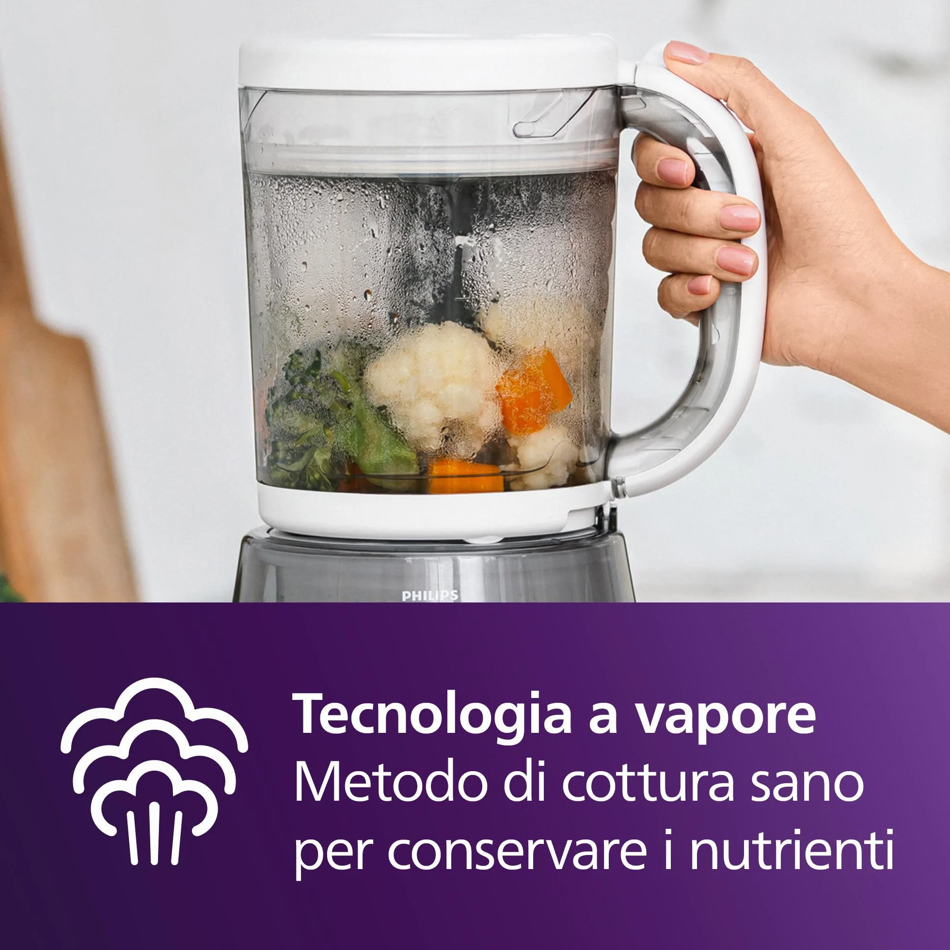 Philips Avent SCF883/01 EasyPappa Plus 4 in 1 Cuocipappa Multifunzione con Set Vasetti SCF721/20 per la Conservazione delle Pappe, 20 Pezzi