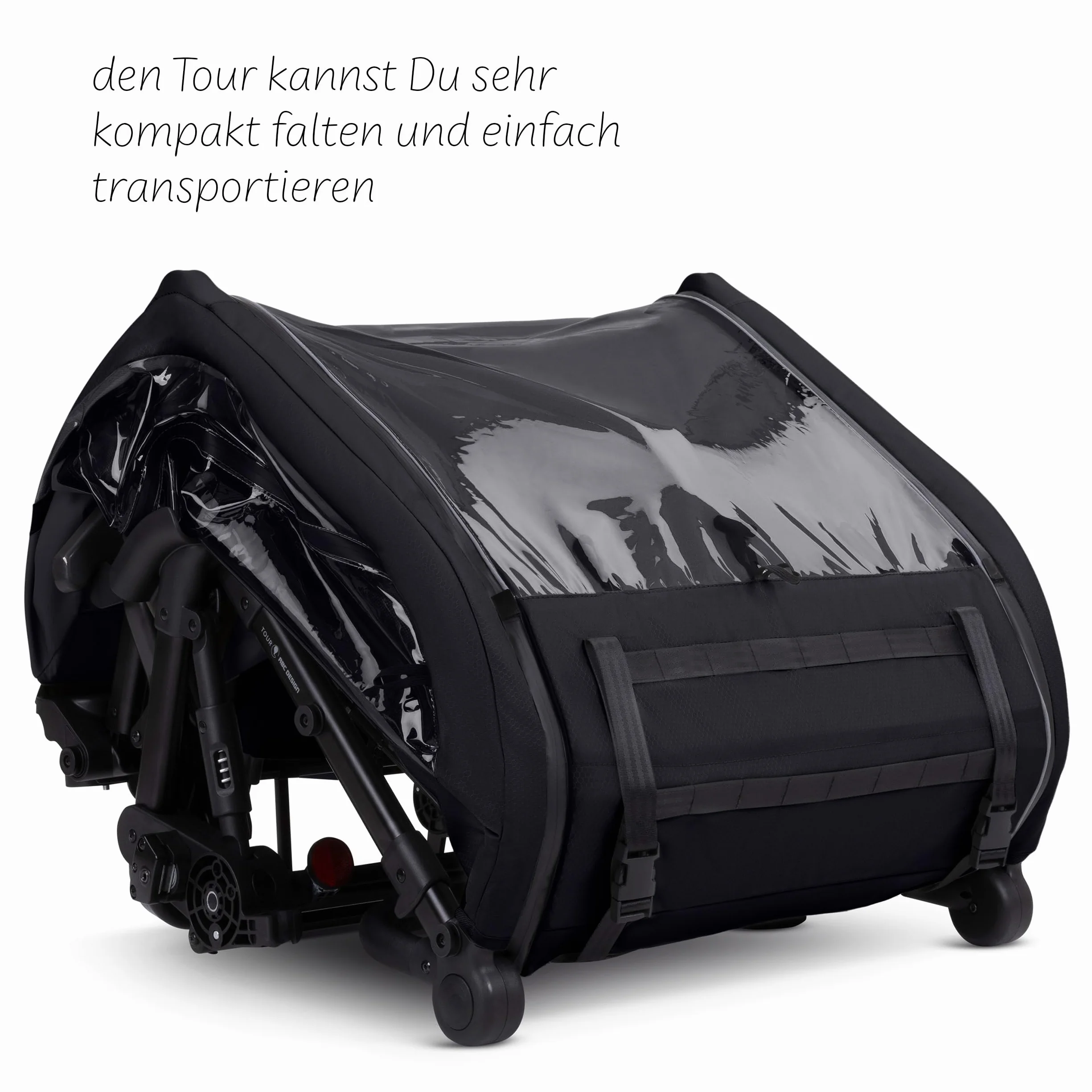 ABC Design Rimorchio per bicicletta 3 in 1 Tour con 2 sedili confortevoli e ruote pneumatiche – Ink