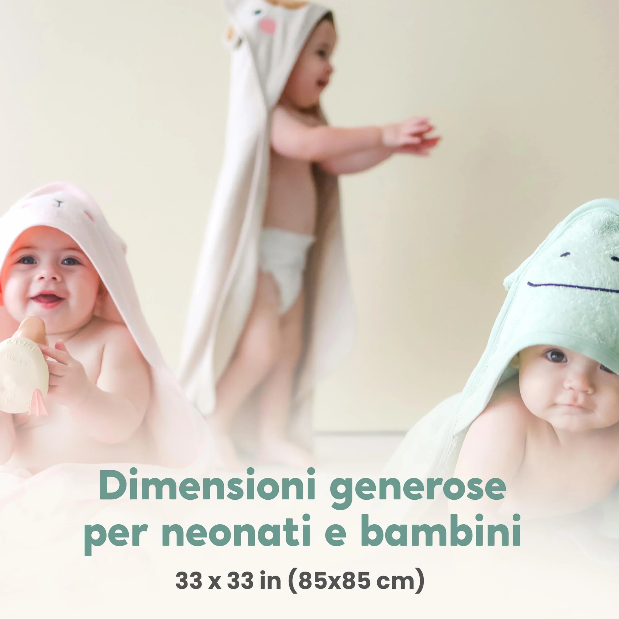 Cuddlebug Accappatoio Neonato con Cappuccio e Lavetta - 100% Spugna di Cotone per Neonati e Bambini - Asciugamano Neonato Super Morbido e Assorbente - Essenziali Bagnetto (85x85cm) - Orso