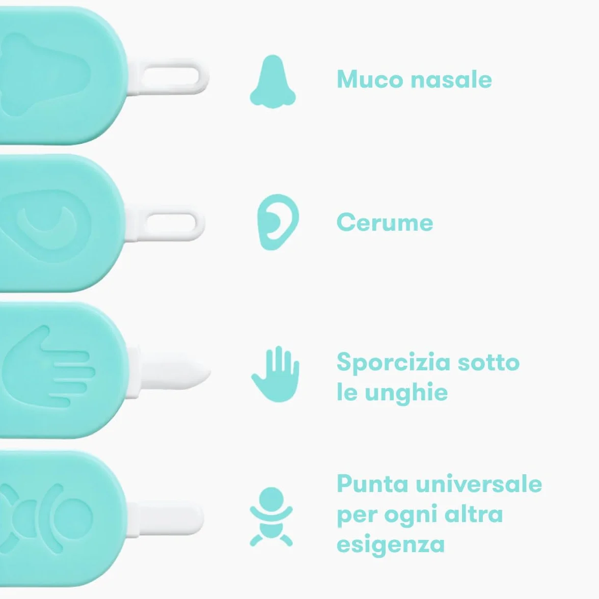 Frida Baby Picker 3 in 1 Pulizia Naso, Orecchie, Ombelico e Unghie – Kit Sicuro con 4 Accessori per Igiene Neonati – Include Custodia per Conservazione