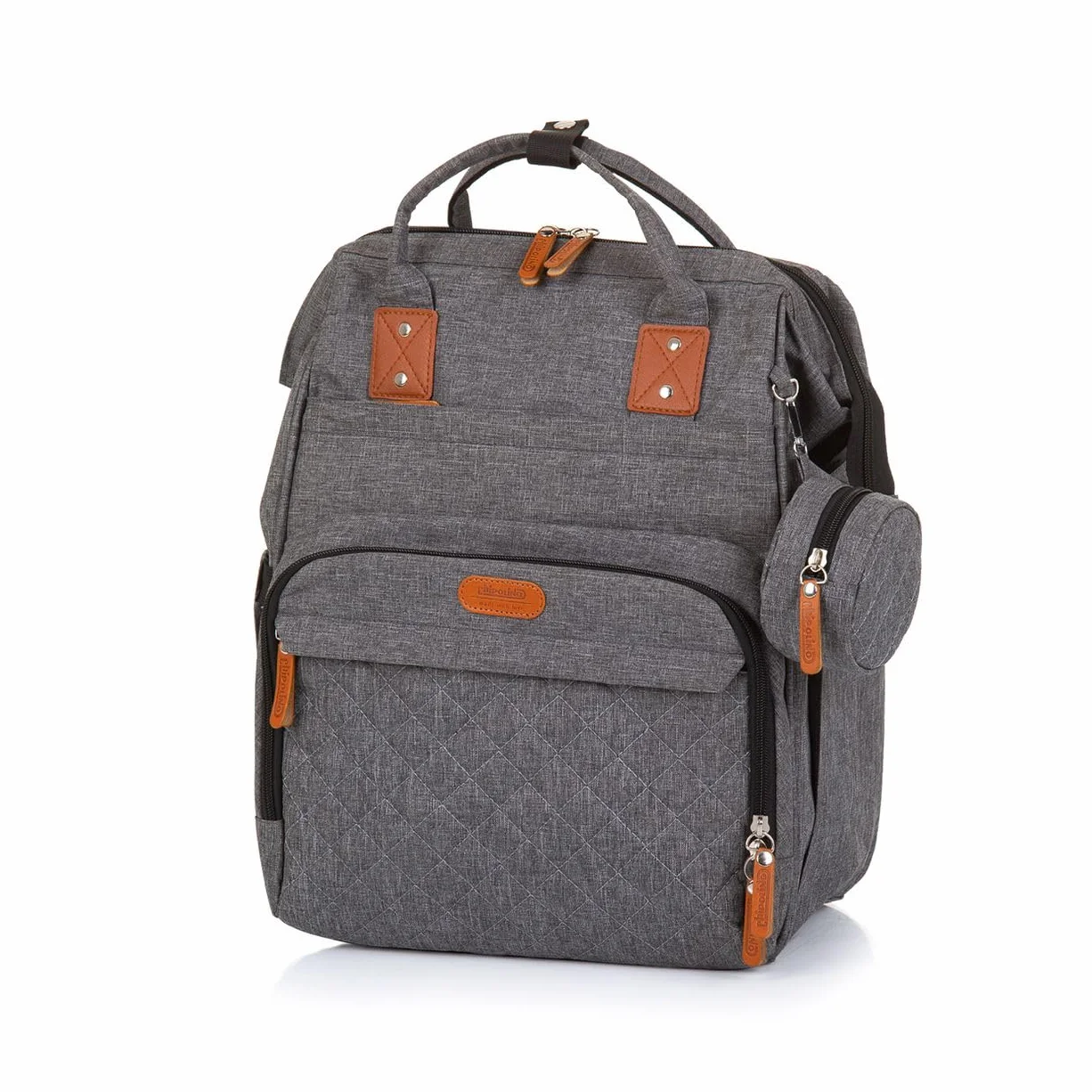 Chipolino, borsa fasciatoio, zaino per carrozzina, borsa per ciuccio con zip, colorazione:grigio
