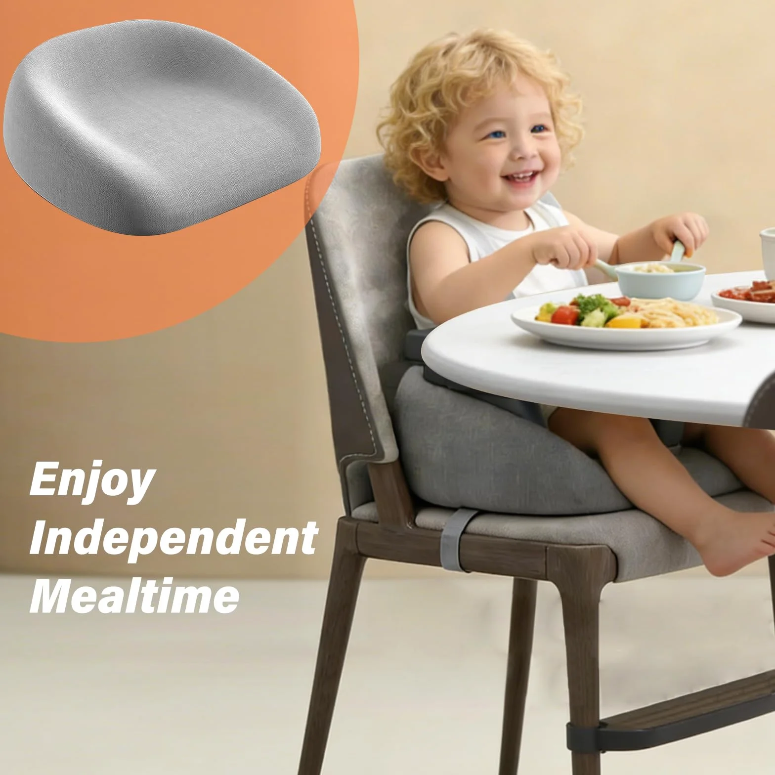Altezza del sedile Sedia Bambino: Aumentare l'altezza e lo spessore dei bambini Cuscino per seduta rialzata sedia, design ad anelli con angoli arrotondati, antiscivolo altezza della sedia per