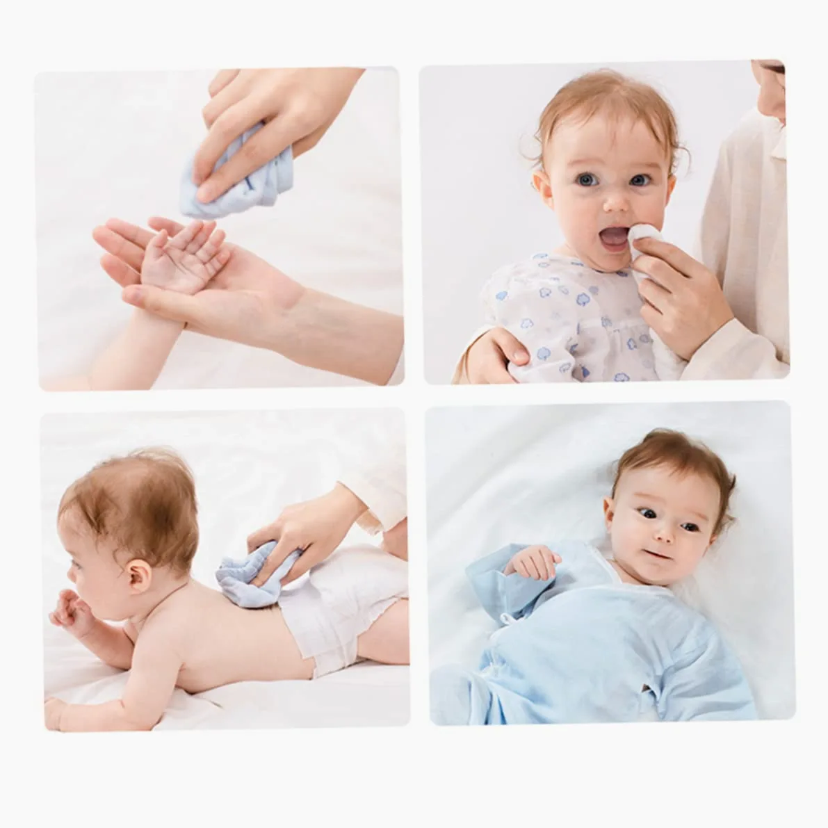 Toyvian 3 Set Di Salviette in Mussola Morbida Per Neonati 5 Stili Asciugamani Quadrati Per Neonati Prelavati Delicati Per La Pelle Del Bambino 5 Pezzi*3