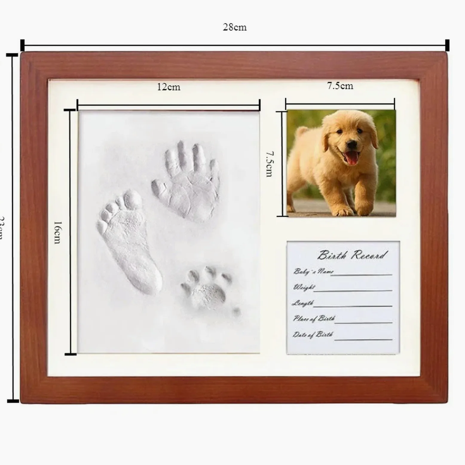 Kit di impronte di zampe di cane e mani set fai da te per la crescita del bambino, souvenir per bambini, regalo di compleanno per bambini, cornice per foto