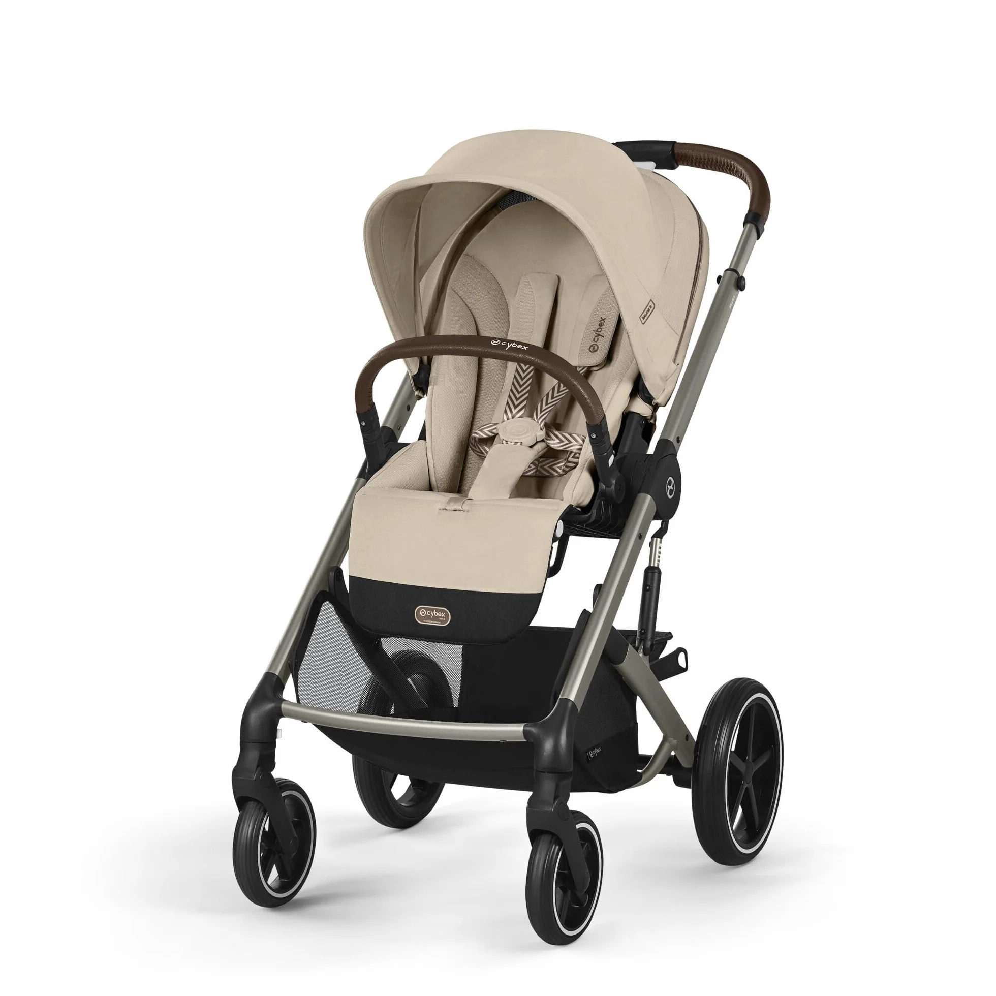 CYBEX Gold Balios S Lux Passeggino, Posizione Reclinabile Ergonomica, Sistema di Cinture con Una Sola Mano, Dalla Nascita Fino a 22 Kg (Circa 4 Anni), Almond Beige