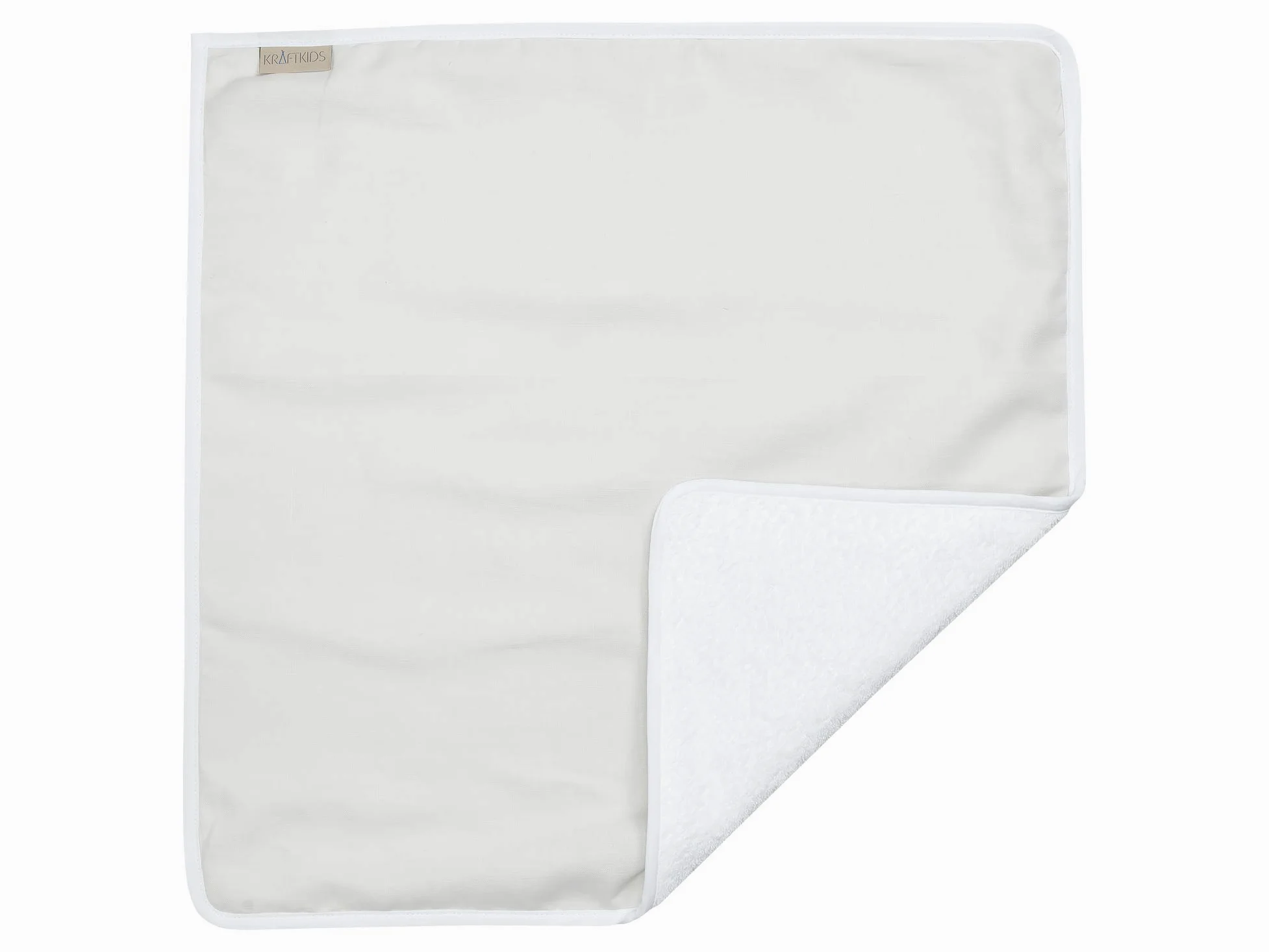 KraftKids - Fasciatoio per pannolini in lino leggero e verde, 100% cotone, impermeabile, da viaggio