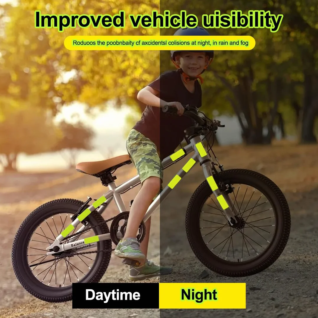 20 Pezzi Catarifrangenti per Passeggini, Sicurezza Catarifrangente Adesivo Universale, Adatto a tutti i passeggini, zaini, biciclette, sedie a rotelle - giallo neon