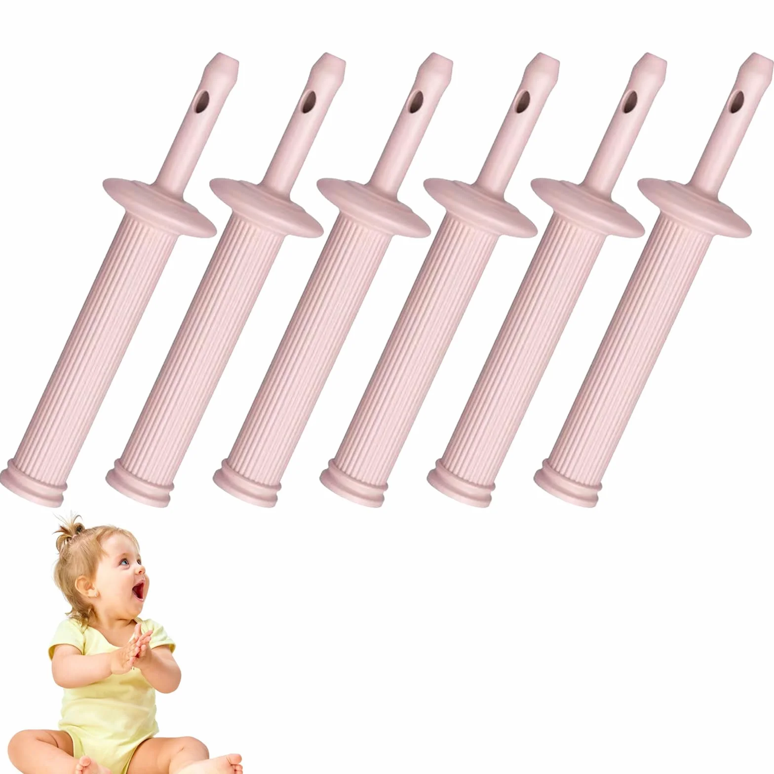 Sollievo Coliche per Neonati,Sollievo per le Coliche del Gas del Bambino,Gas per Neonati Monouso e Sollievo per le Coliche per Neonati Previene la Flatulenza,Rosa,6 Pezzi