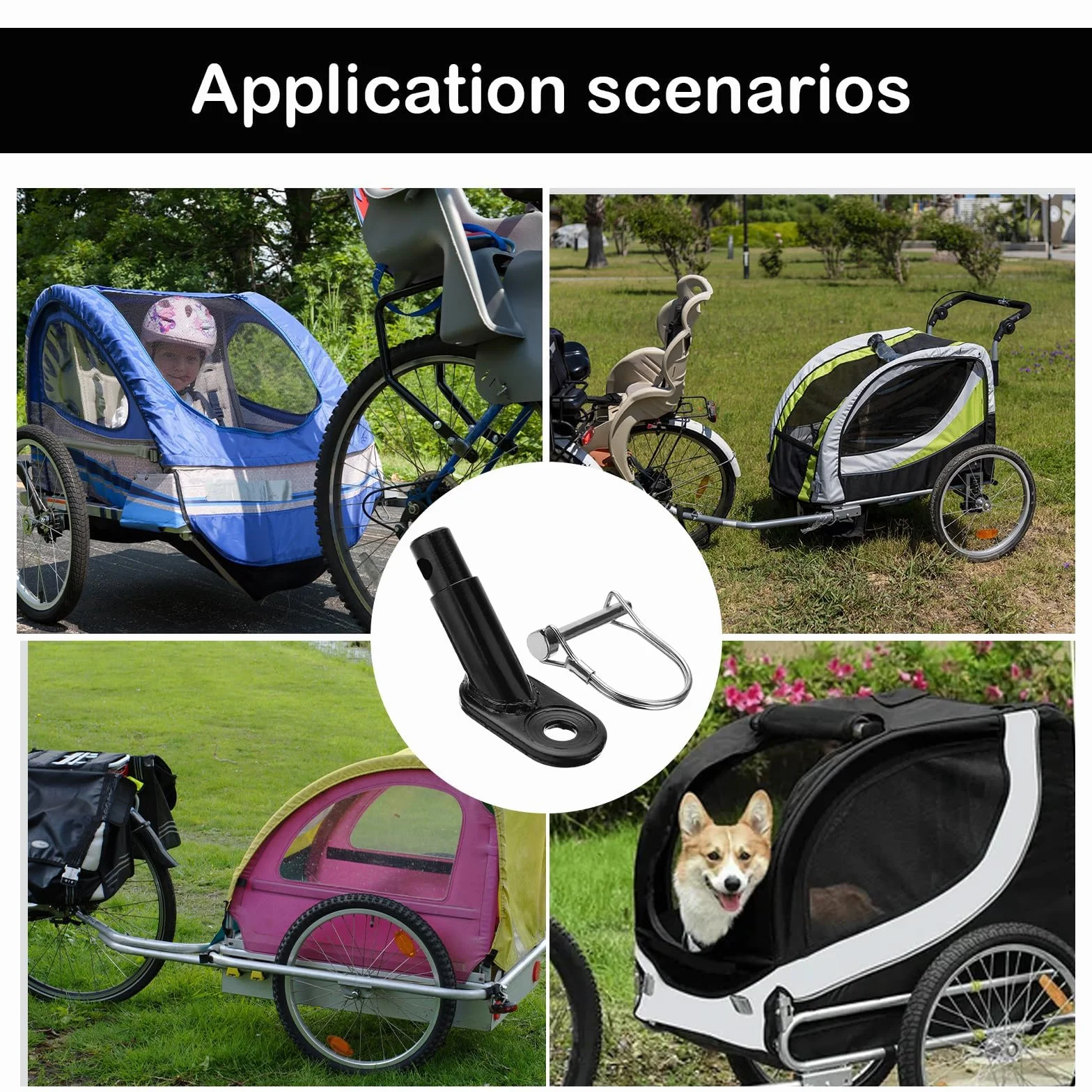 Frizione Rimorchio Bicicletta,Frizione Croozer,Gancio di traino per bicicletta,Frizione per bicicletta per rimorchio,Accoppiamento universale per bicicletta per bambini rimorchio passeggino rimorchio