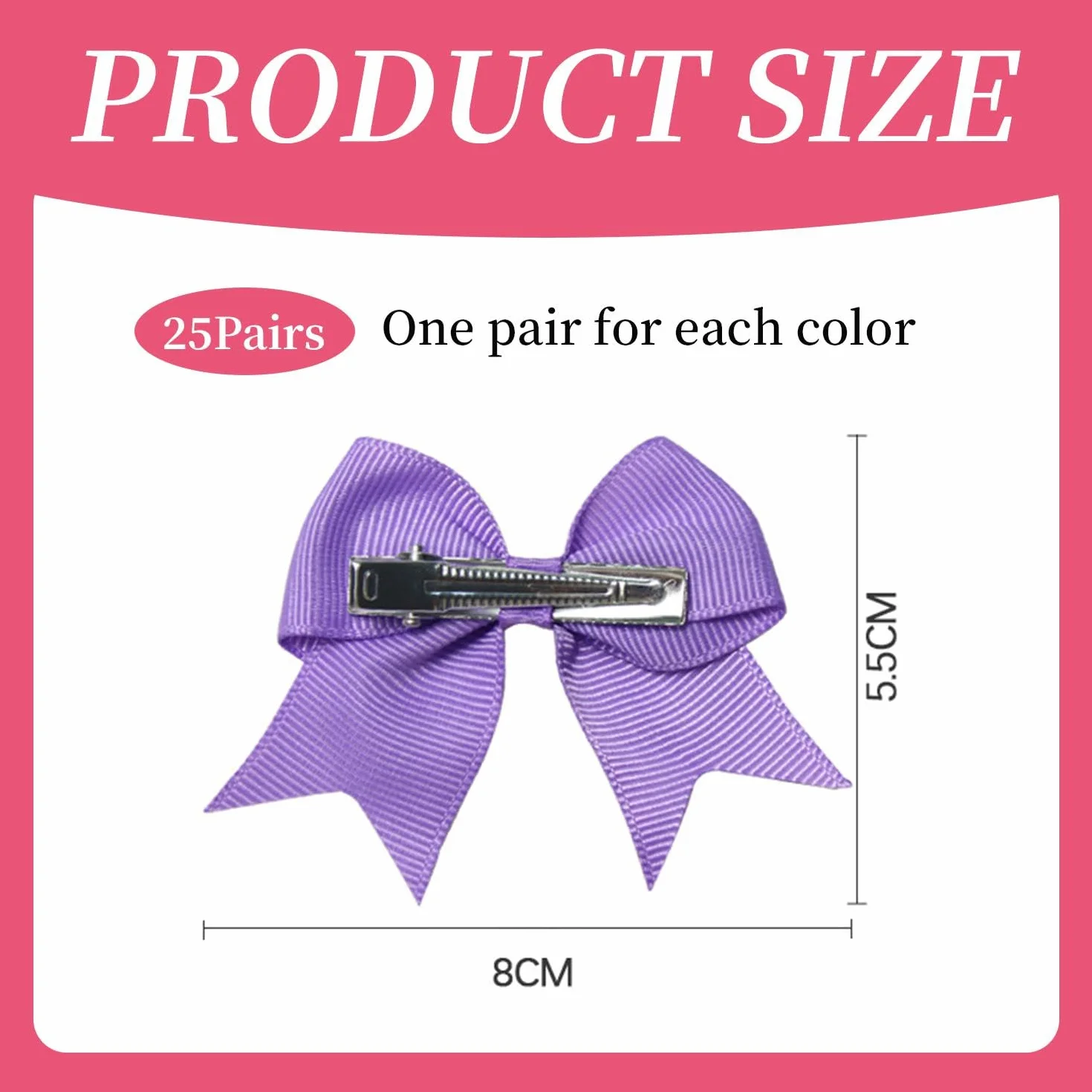 50 fermagli per capelli, copricapo per bambini, graziosi fermagli per capelli, con fiocco colorato, accessori per abbigliamento