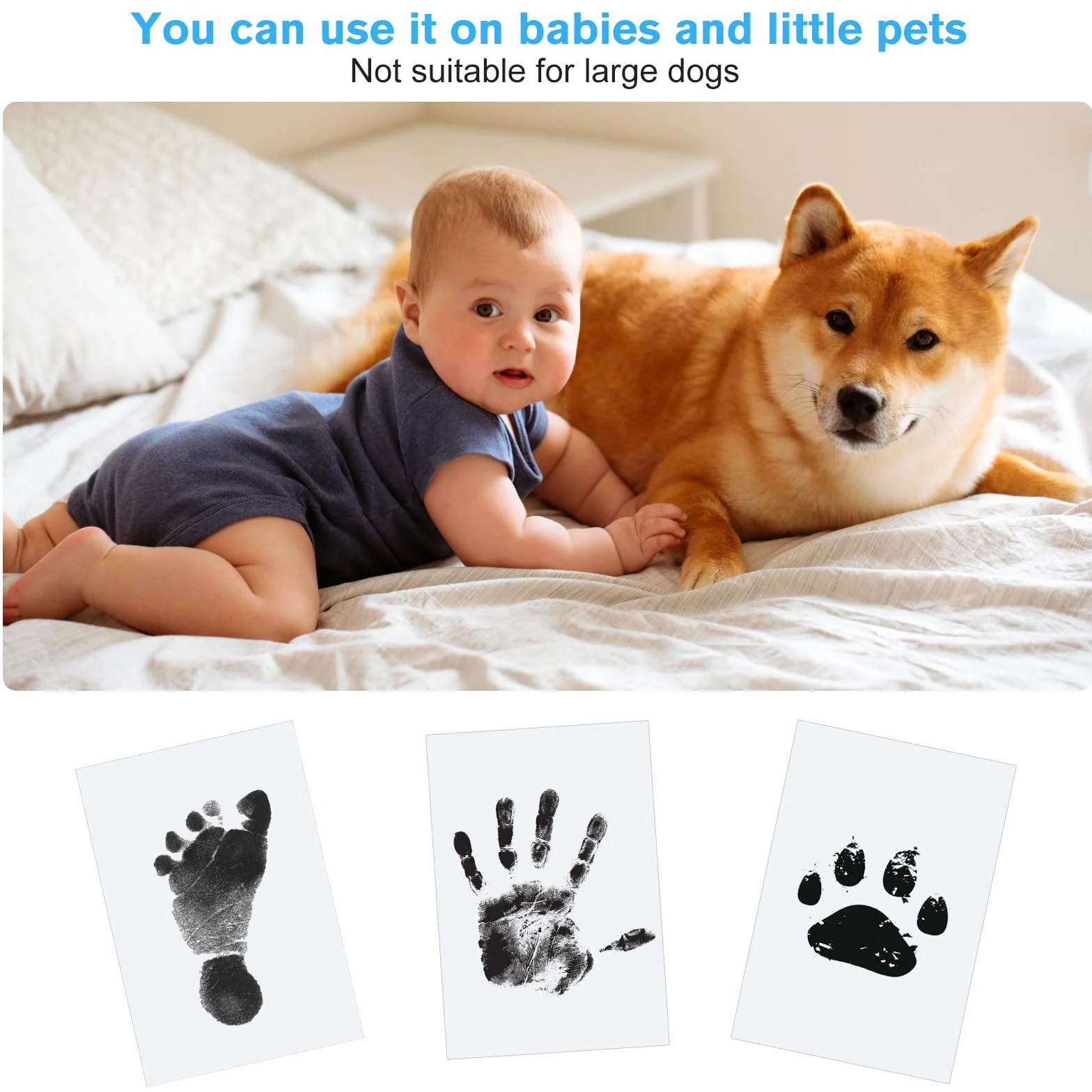 4pcs Set Impronte Bimbi,Impronta Bambino,Impronta Mani e Piedi Neonati,Non Tossici Sicuri, Kit Impronte Neonato,Cornice Impronte Neonato,Impronte di Mani e Piedi cuscinetto del timbro senza tocco