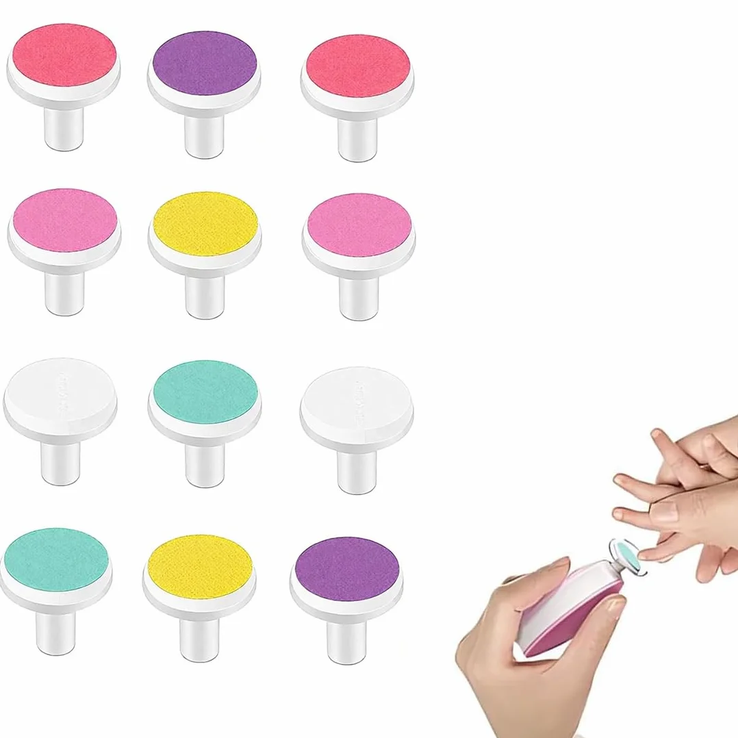 12 Pezzi Ricambi Lima Unghie Neonato - Accessori per Lima Elettrica Sicura e Delicata per la Cura delle Unghie del Bambino dai 12 Mesi