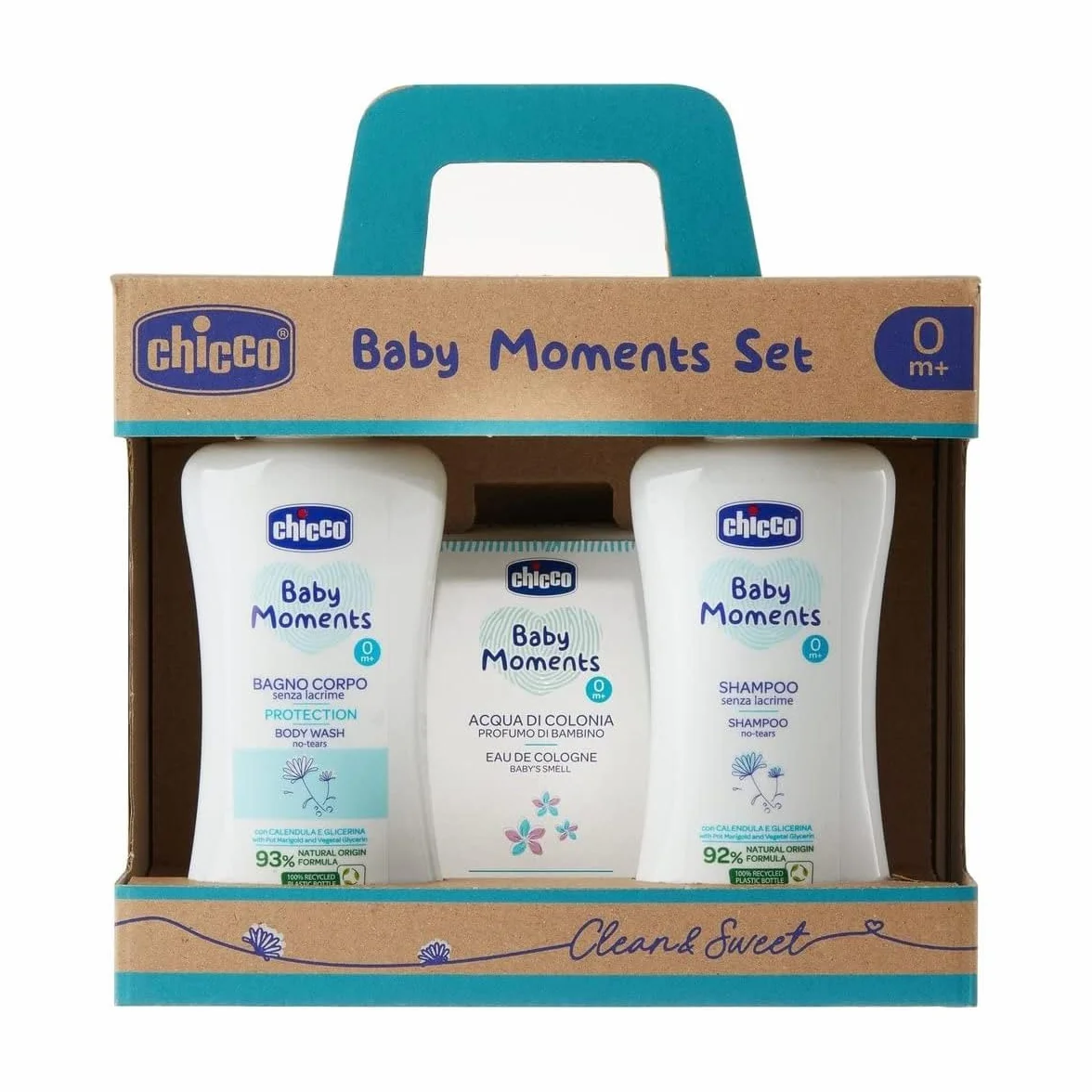 Chicco Baby Moments - Cofanetto Bagno Corpo + Shampoo + Acqua di Colonia