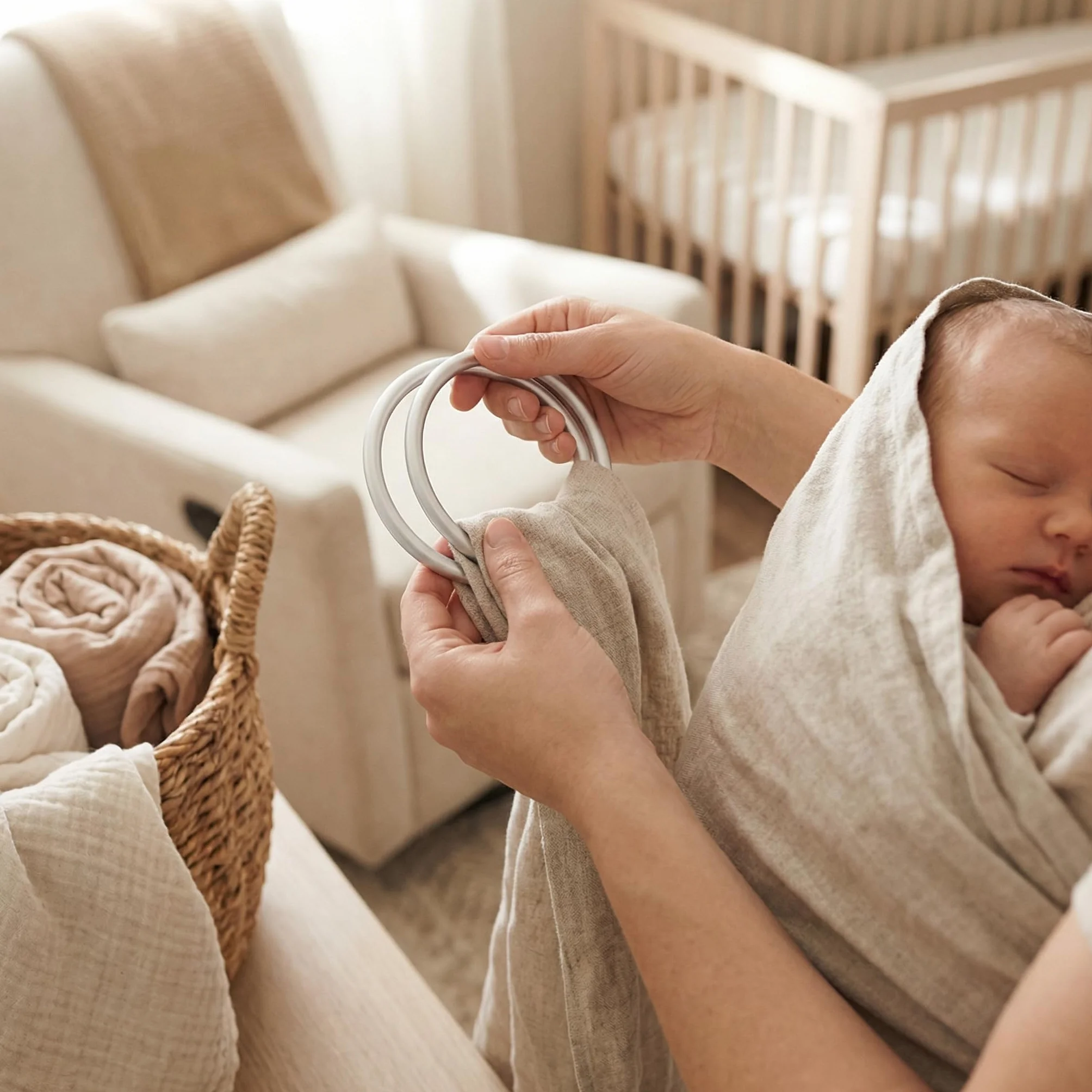 Set 2 Anelli Regolabili in Alluminio 8,7 cm per Marsupi Porta Bebè Neonato, Accessori Grandi Dimensioni per Fasce Portabimbo Bambino - Kit 2 Pezzi
