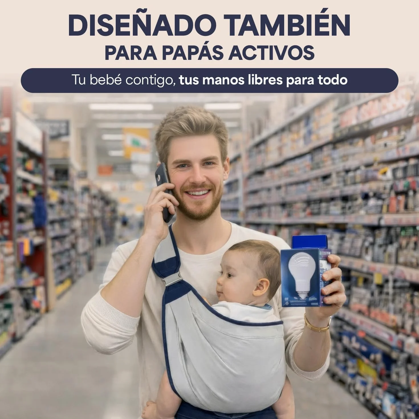 Fulle - Portabebe con chiusura rinforzata di sicurezza e design ergonomico, comfort totale in frontale e laterale per porta bebè da 0 a 36 mesi, ideale per porteo bebè