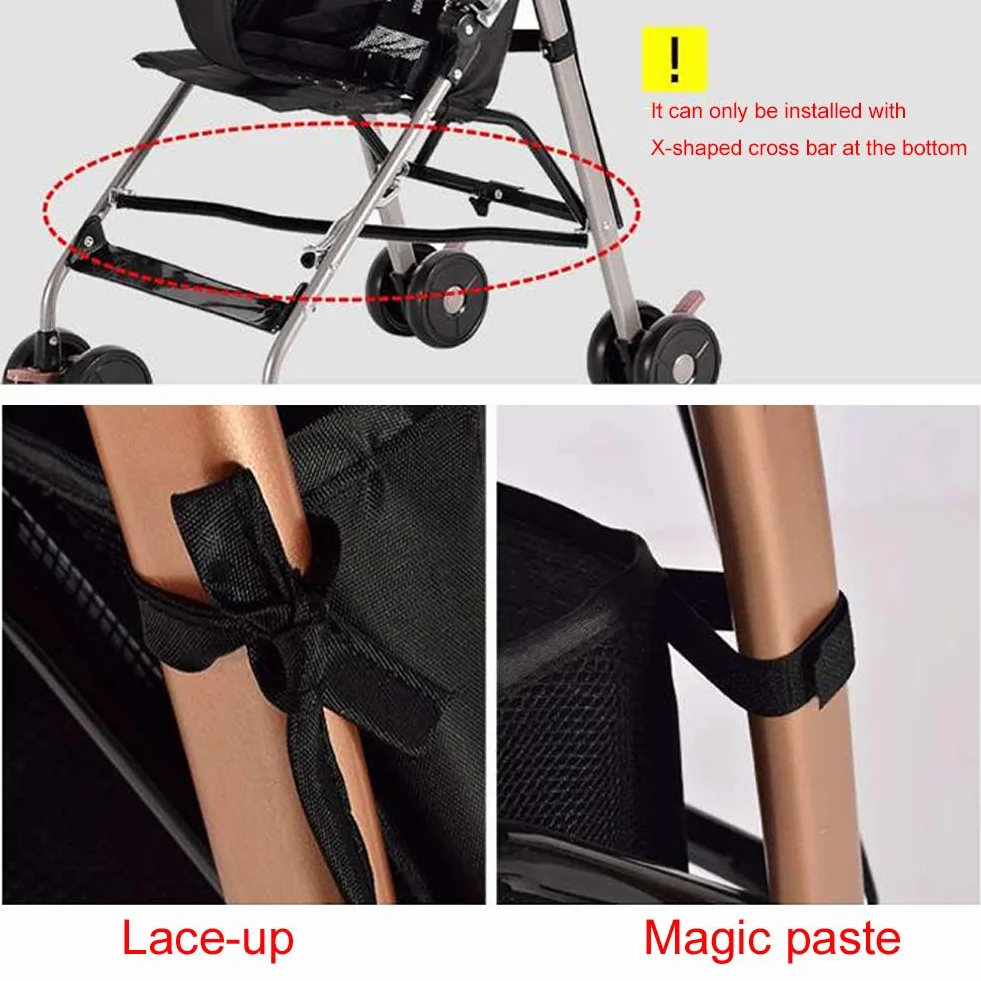 Cestino per Passeggino, Borsa portaoggetti Universale per riporre i Prodotti del Bambino, Passeggino Accessori cestello portaoggetti in Rete, Carrozzina Cestino Inferiore