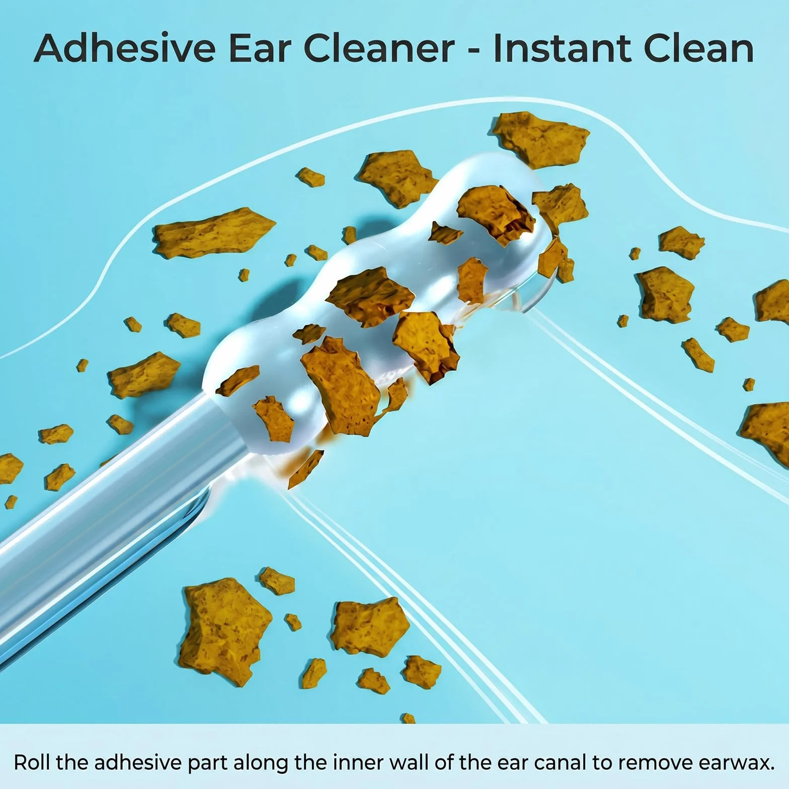 Pack of 48 Sticky Earpick Sticky Cotton Buds,Adult and Children's Sizes，Self-Adhesive Ear Cleaner Tool,Reusable Tool for Removing Earwax,Sticky Ear Hole Cleaner，Household Cleaning Supplies（S+L）