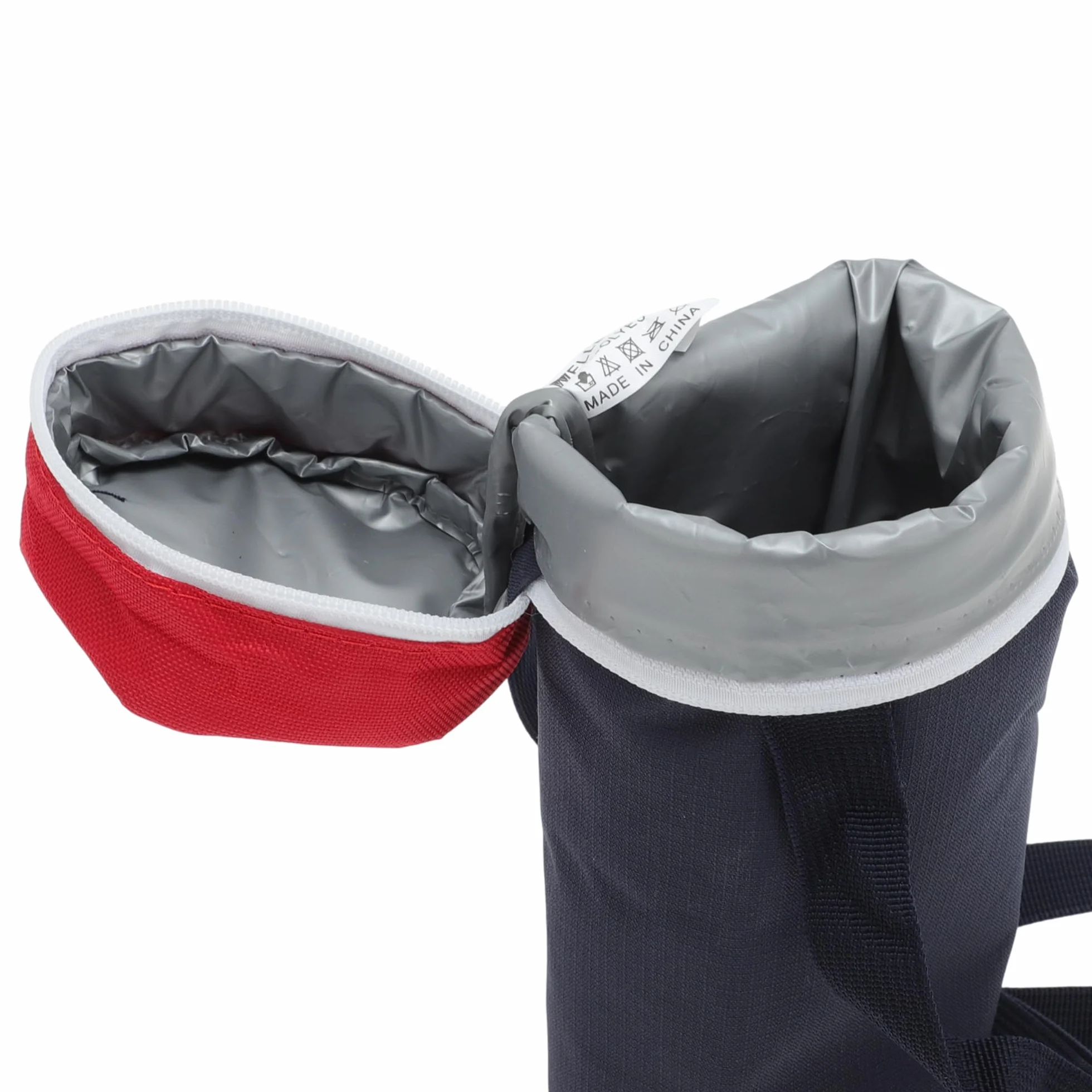 Borsa Isolante per Bottiglia d'Acqua in Tessuto Oxford Cotone Perlato Pellicola in Alluminio Portatile Antiurto con Tracolla Regolabile, 30x10cm, Rosso Blu Scuro