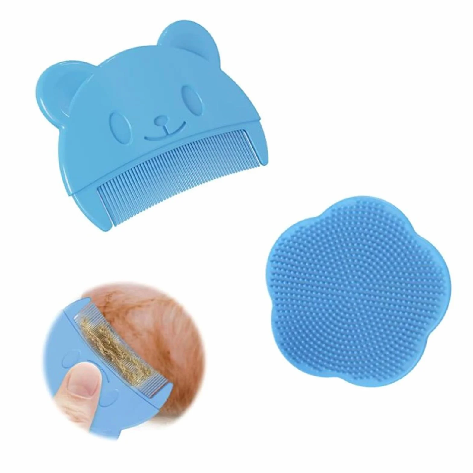 Pettine Neonato,2 Pezzi Spazzola Per Culla Per Bambini In Silicone Spazzola Pettine Neonato Per il Bagno Pettine Crosta Lattea Spazzola per Rimozione Bambino per Neonati e Bambini