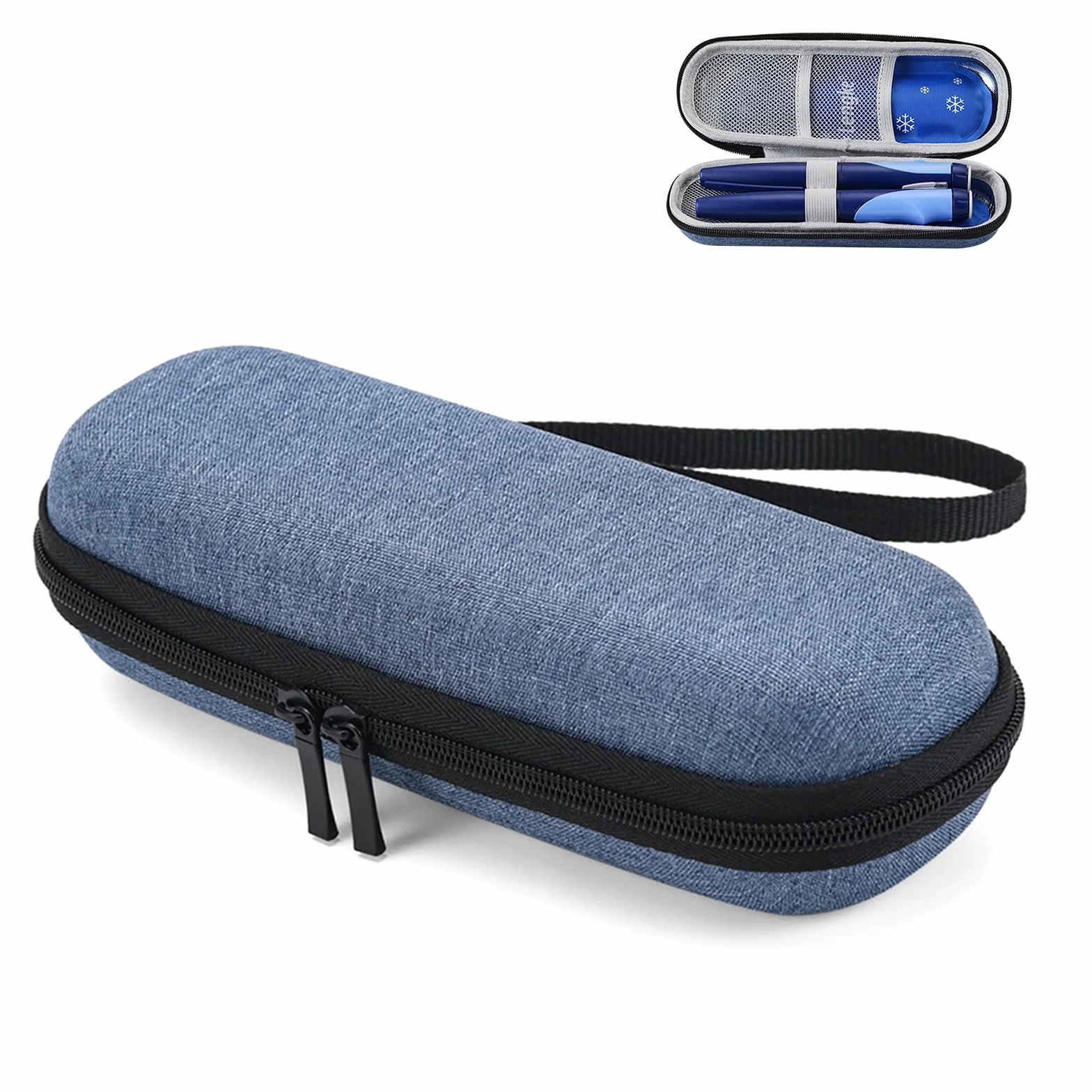 Borsa Termica per Insulina e Medicinali Da Viaggio - Porta Insulina Termico Portatile, Astuccio Contenitore per Siringhe (Solo Borsa, Blu Navy)