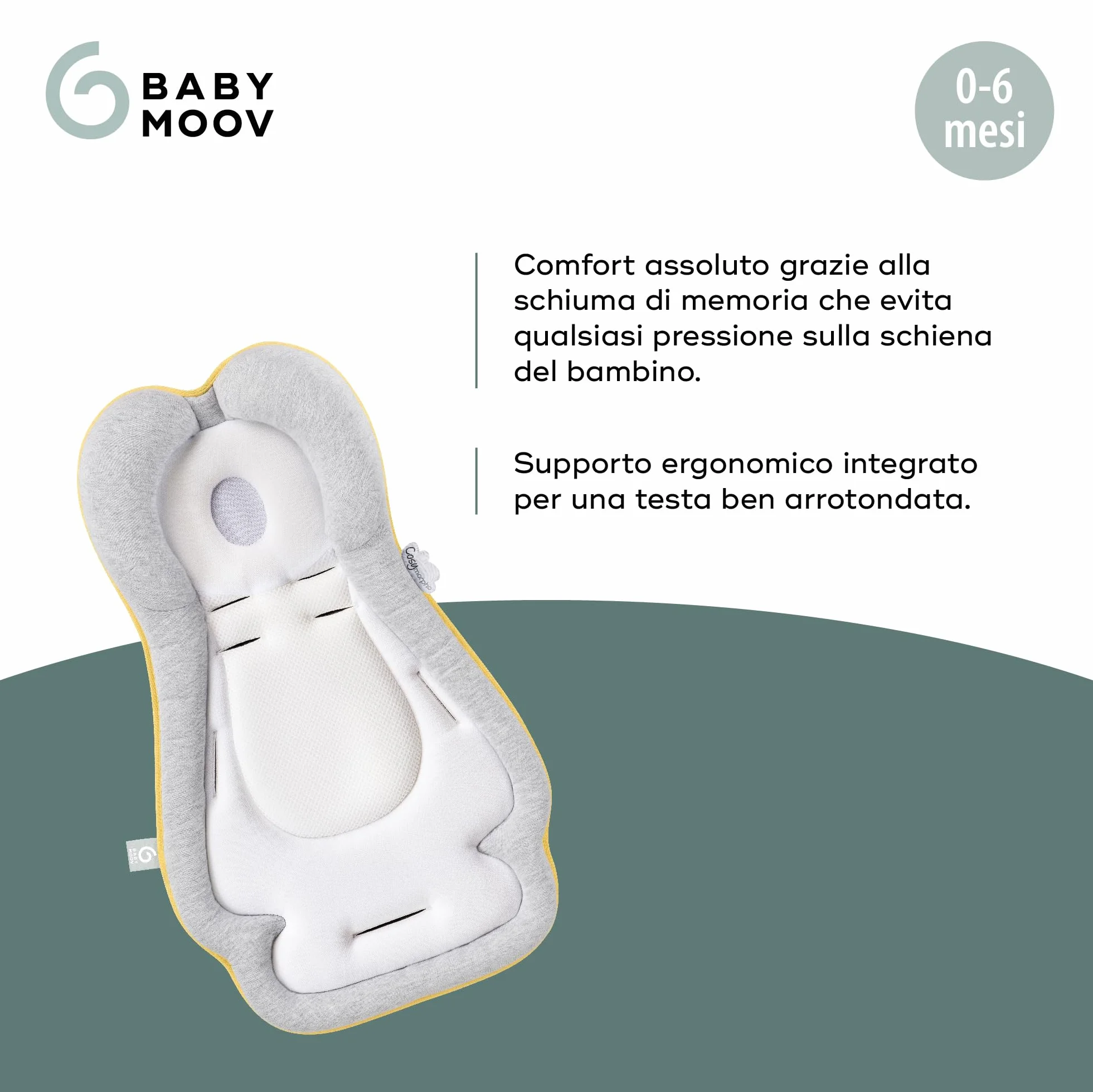 Babymoov Cosymorpho Fresh Smokey riduttore universale bambini, Fresh (Grigio chiaro), 35 x 54.5 x 5 cm, 0-6 mesi