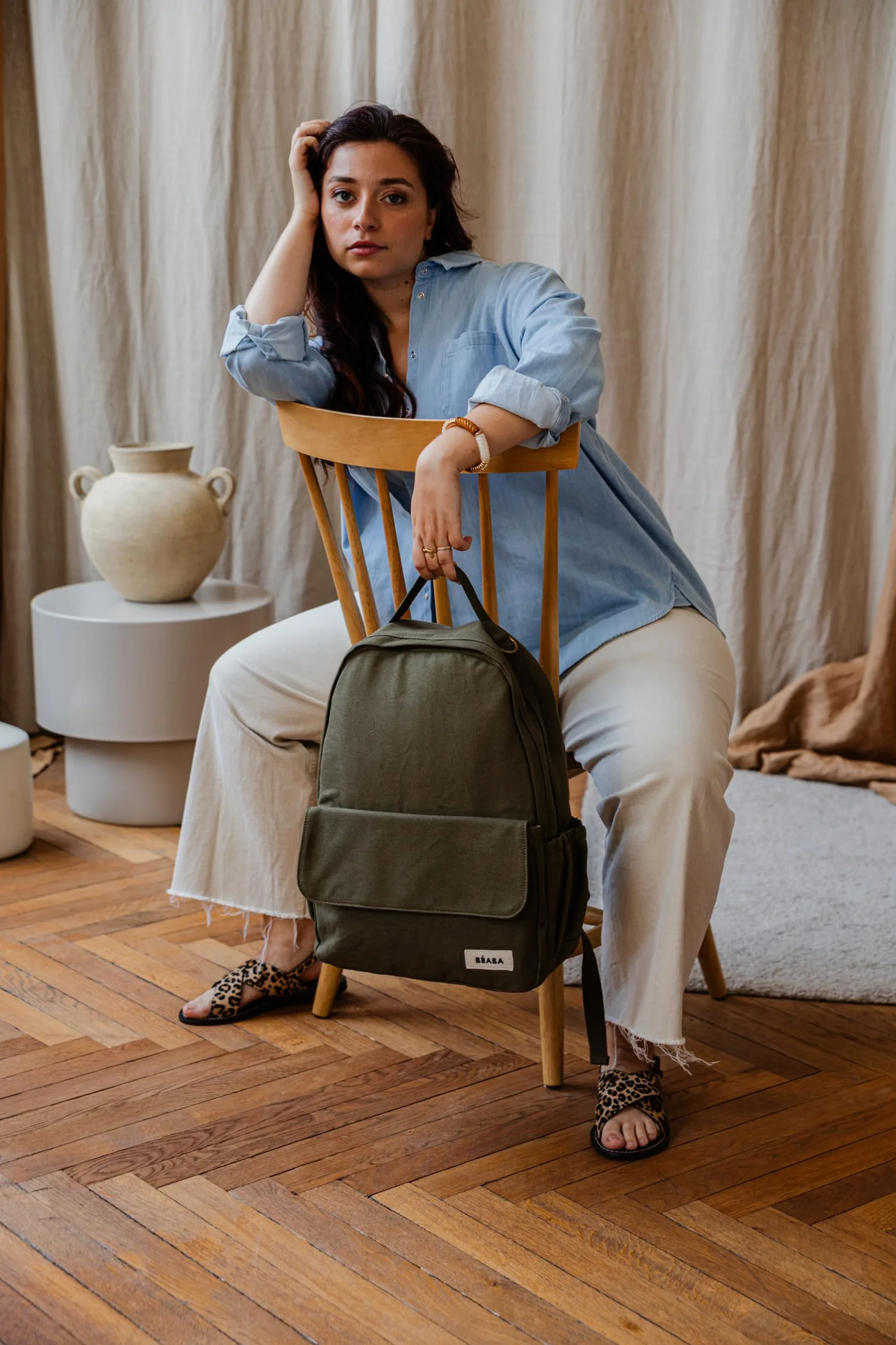 BÉABA Zaino Fasciatoio Bebè Tokyo 21L – Zaino Maternità Unisex Mamma e Papà, 9 Tasche, Tasca Termica, Aggancio Passeggino, Fasciatoio Imbottito – Cachi