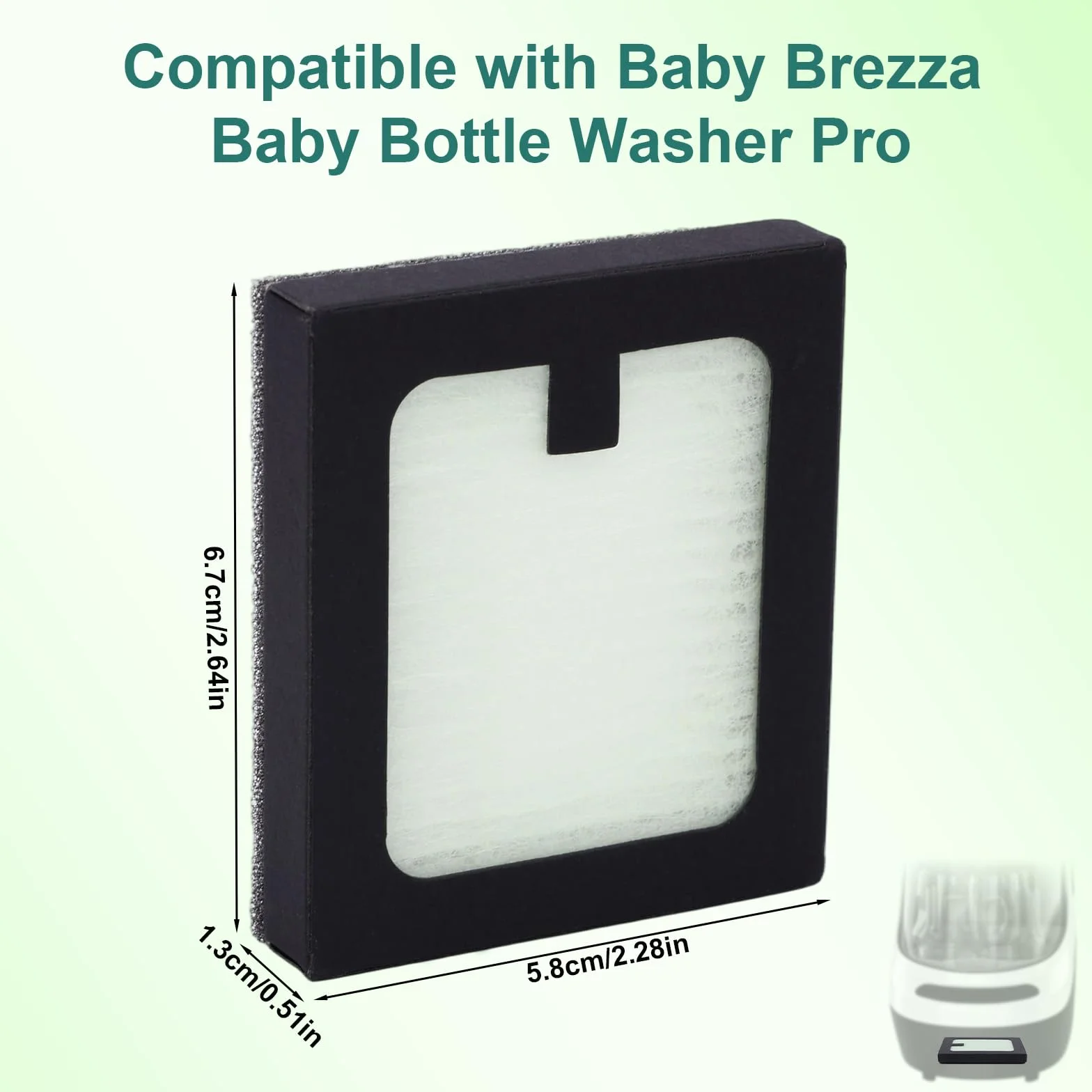 4 Pezzi Filtro Sostituzione Compatibile con Baby Brezza Baby Bottle Washer Pro, 6,7x5,8x1,3cm PP PET Pulitore Bottiglia Accessori Filtrazione