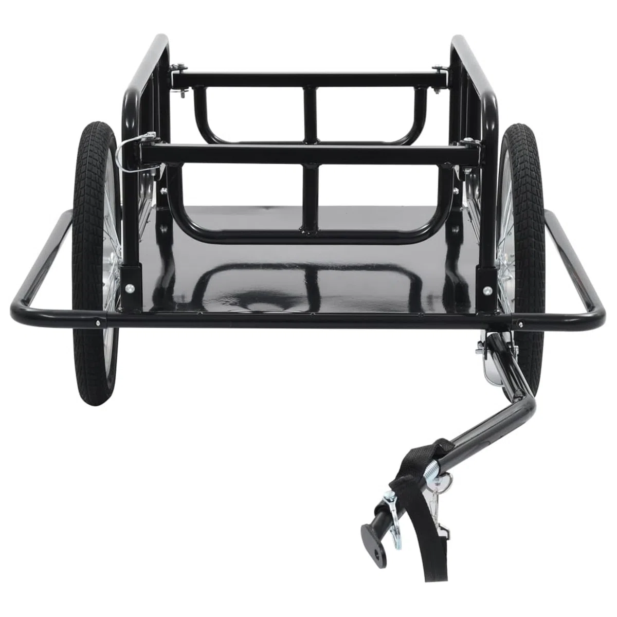 Rimorchio Bici 130x73x48,5cm in Acciaio Nero,Articoli Sportivi,Ricreazione all'aperto,Ciclismo,Accessori per Biciclette,Rimorchi per bicicletta-91770
