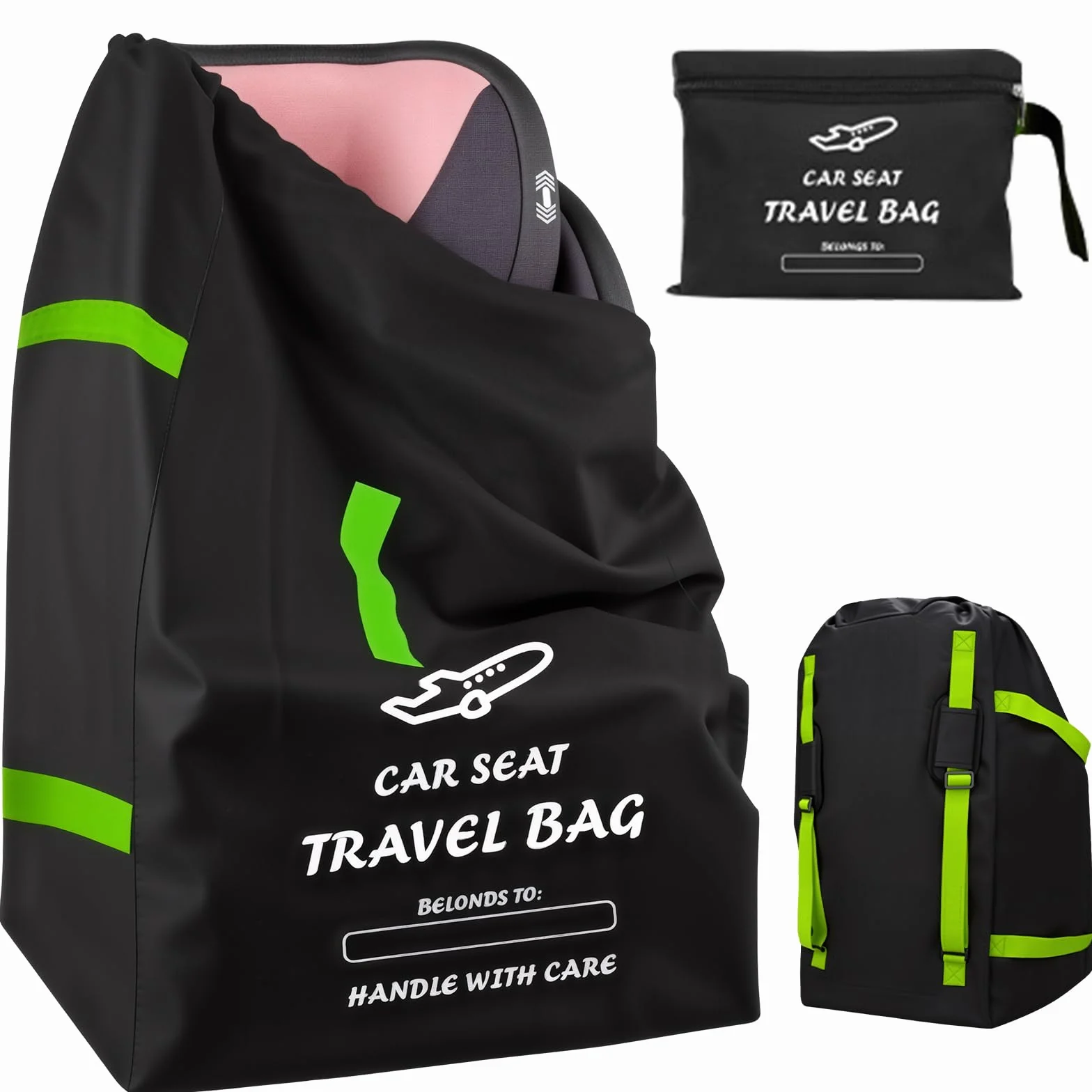 Borsa per Viaggio per Seggiolino Auto per Aereo, Borsa Gate Check per Viaggi Aerei, Sacca Portaseggiolino per Auto con Tracolla, Adatta alla Maggior Parte dei Seggiolini Auto
