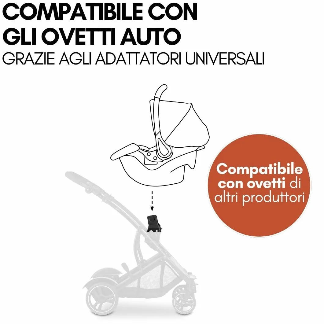 hauck Passeggino Gemellare Duett 4 - Passeggino Doppio per 2 Bambini, Fino a 36Kg, con Coprigambe e Parapioggia - Seduta Convertibile in Navicella Neonato - Nero