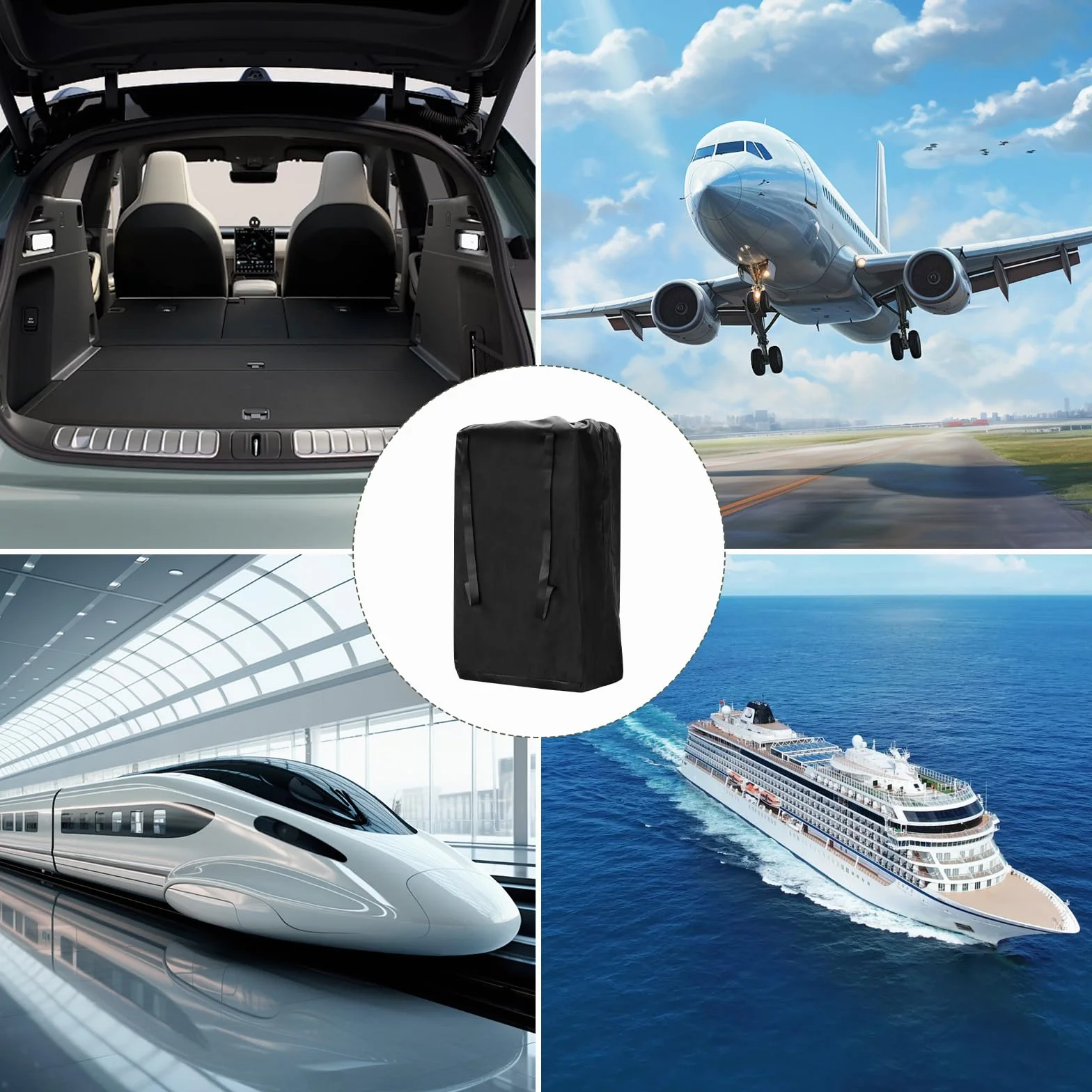 Borsa Trasporto Passeggino Leggero, Borsa da Viaggio per Passeggino Impermeabile Nero Borsa Passeggino Viaggio Universale, Sacca Passeggino Aereo Utilizzato per Trasporto Passeggino