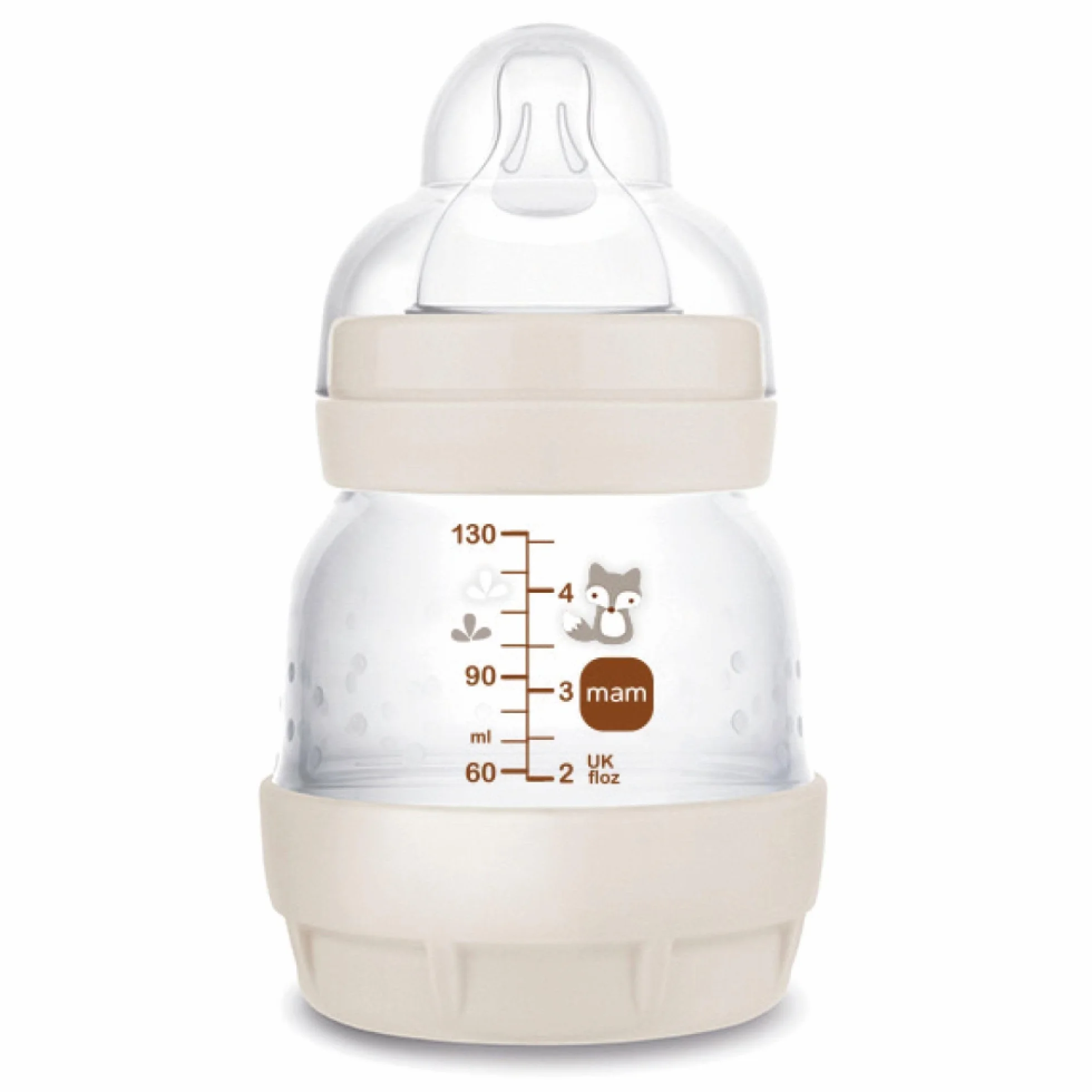 MAM Biberon Easy Start/Anti-Colica – 130 ml – Sabbia – Tettarella portata 0