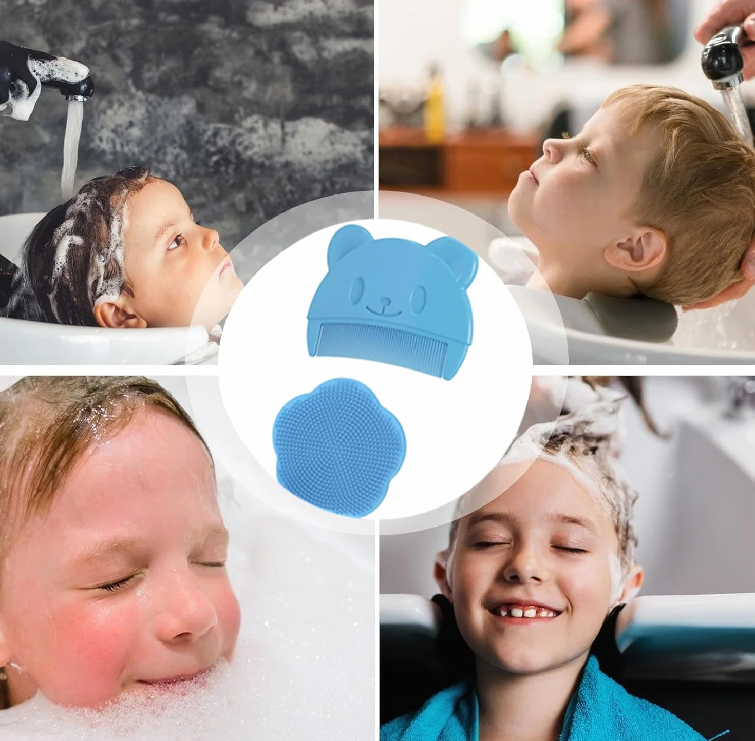 Pettine Neonato,2 Pezzi Spazzola Per Culla Per Bambini In Silicone Spazzola Pettine Neonato Per il Bagno Pettine Crosta Lattea Spazzola per Rimozione Bambino per Neonati e Bambini
