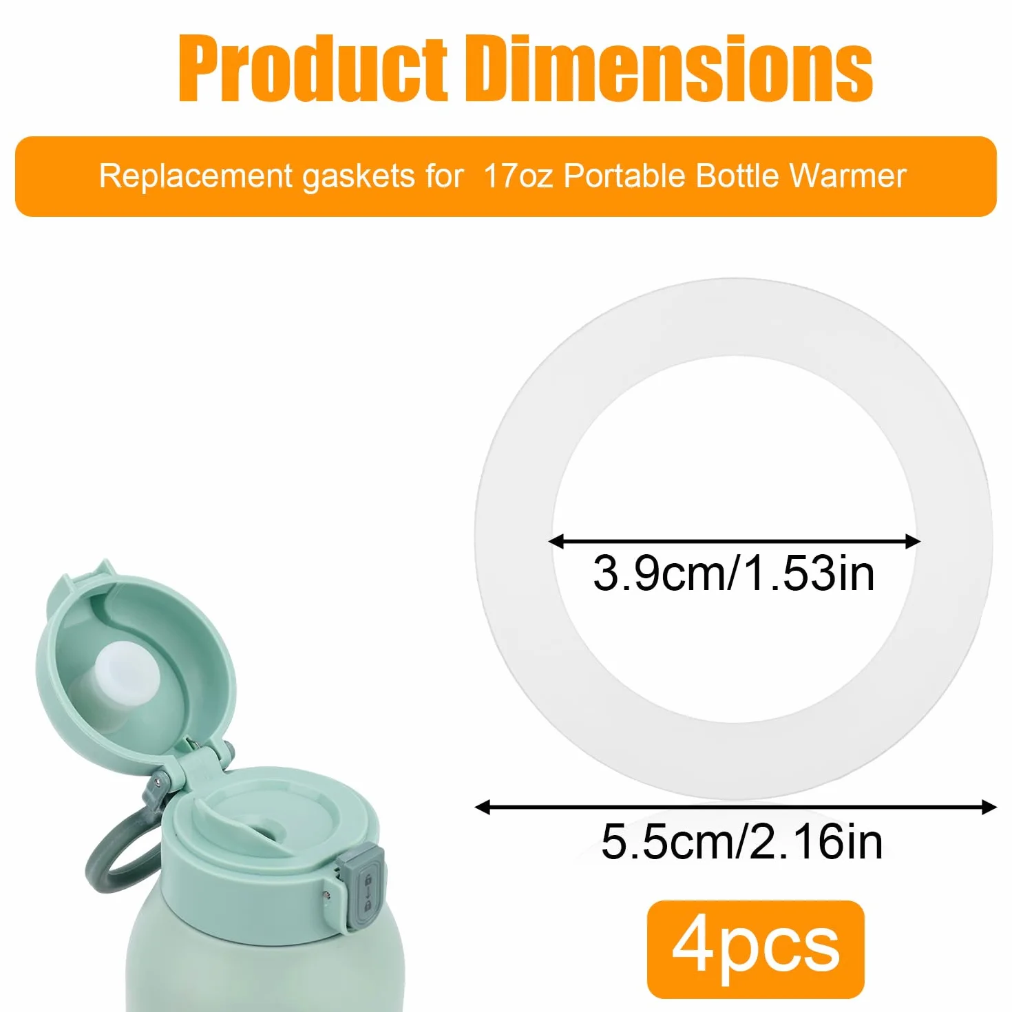 4pz Guarnizioni Ricambio per Momcozy Scaldabiberon, Guarnizioni Ricambio in Silicone Compatibili con Momcozy 17oz Portatili Scaldabiberon